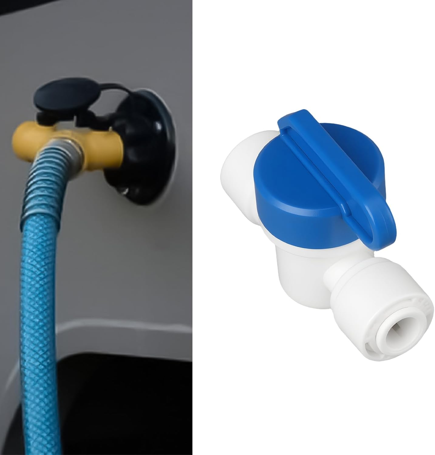 SING F LTD 2Pcs 1/4 Inch Shut off 6.5Mm Straight Connector for RV Camper Reverse Osmosis and Drinking Water 50X36Mm image number 6