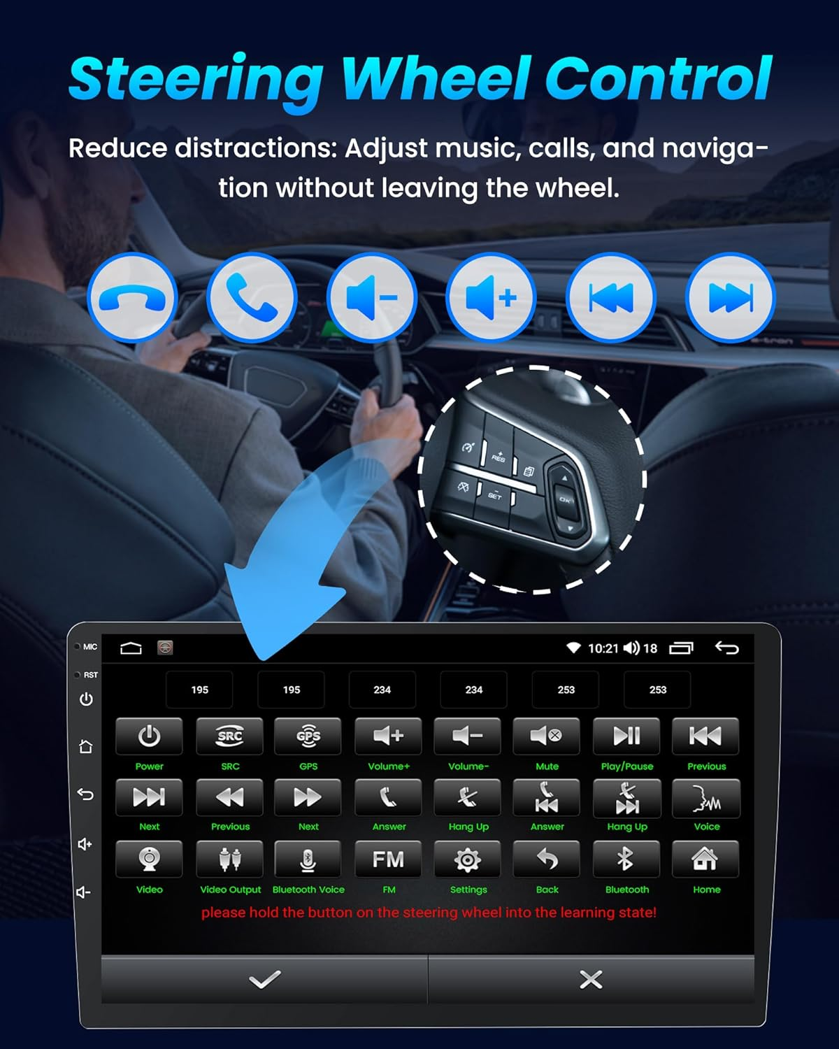 Car Radio for Toyota Corolla 2009-2013 : 2G+64G 9 Inch Touchscreen Stereo Head Unit Replacement with Wireless Carplay Android Auto, Built-In Bluetooth GPS Wifi FM SWC Mirror Link Backup Camera