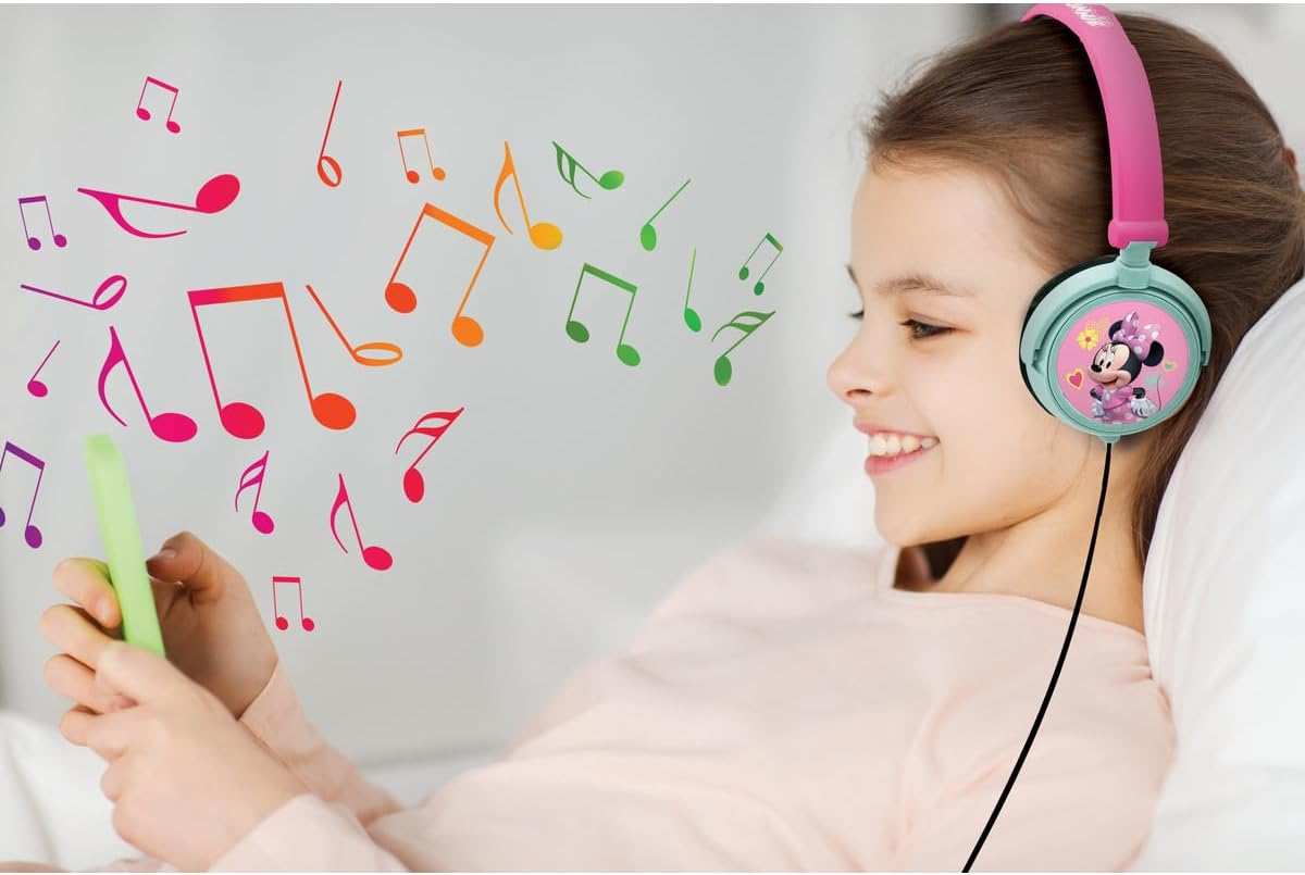 LEXIBOOK Disney Minnie Daisy Stereo Headphone, Kids Safe, Foldable and Adjustable, Pink/Green, HP010MNLXB image number 5