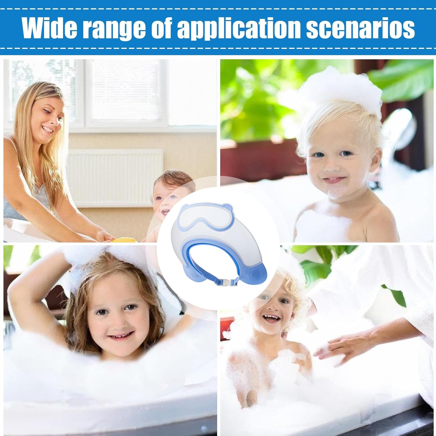 Mivpzisk Kids Hair Washing Shield | Waterproof Adjustable Kids Shower Cap,Bathing Accessories for Girls Boys Shampoo Hair Washing - Pink image number 2