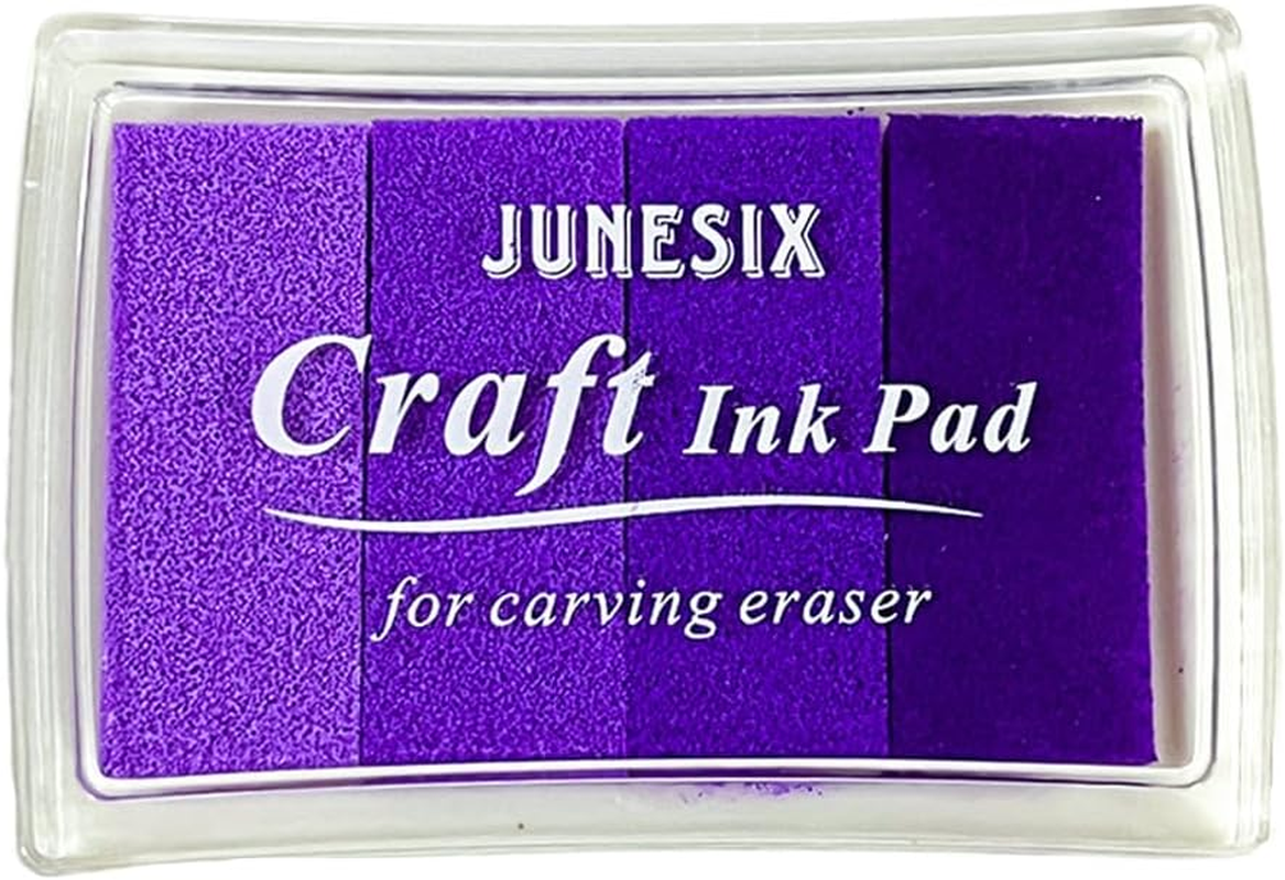 INCAUCA Rainbow Fingerprint Ink Pad, Washable Stamp Pads for Rubber Stamps, Multicolor Craft Stamp Ink Pad, Pigment Ink Pads for Stamping Paper Wood Scrapbook Art Card Making, Gradient Purple