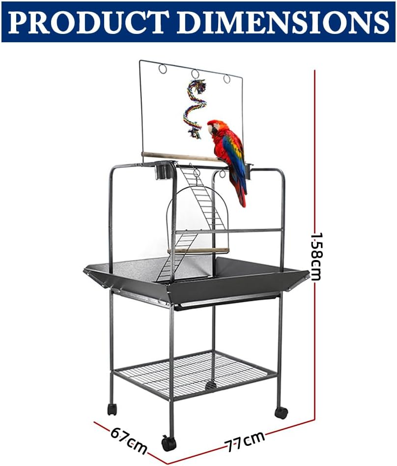 Metal Steel Bird Playground Parrot Playstand Bird Perches Stand, Bird Play Gym Playpen for Parakeet Cockatiel Bird Toys, Bird Cage Accessories image number 5