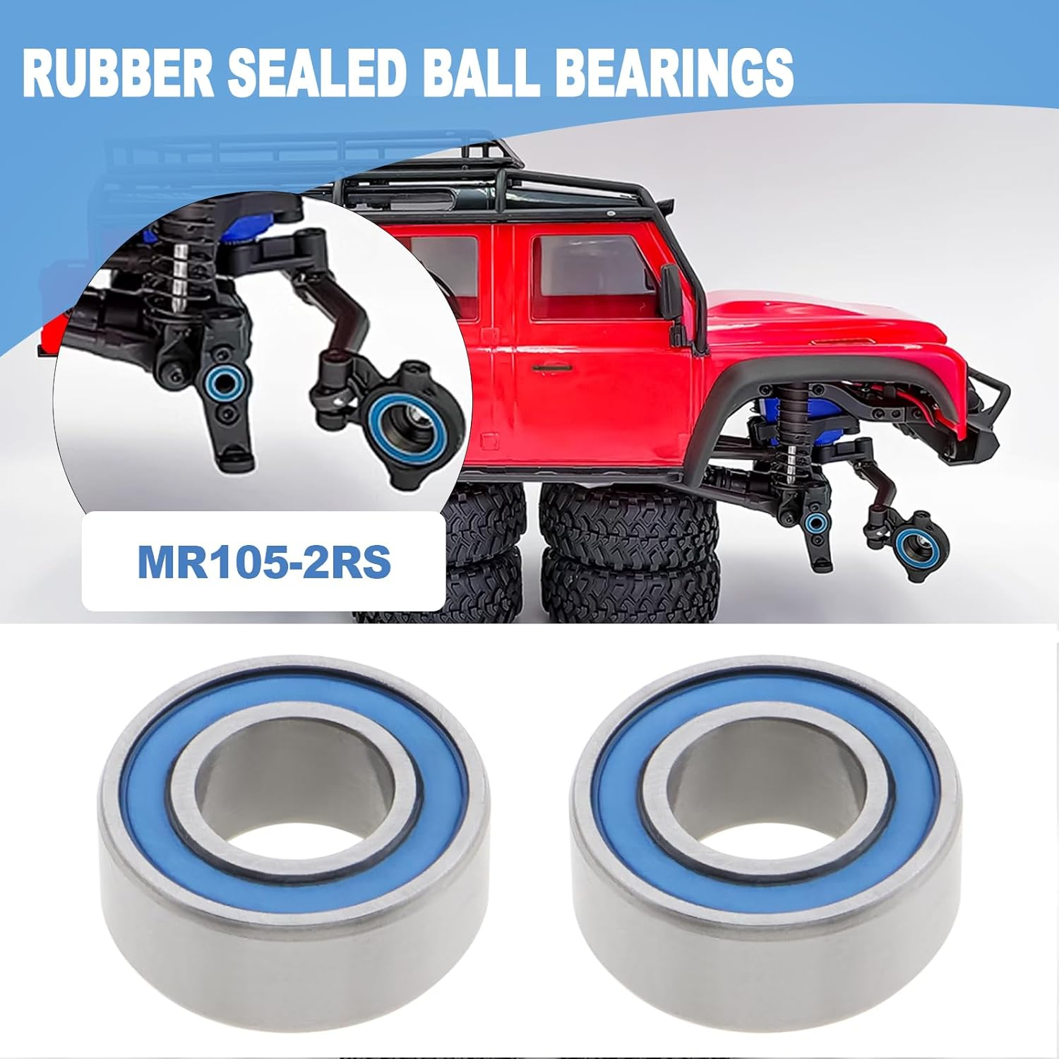 10PCS MR105-2RS Rubber Sealed Ball Bearing ID 5Mm OD 10Mm Width 4Mm Robot Rc Car Rc Helicopter Rc Plane Deep Groove Ball Bearings image number 2