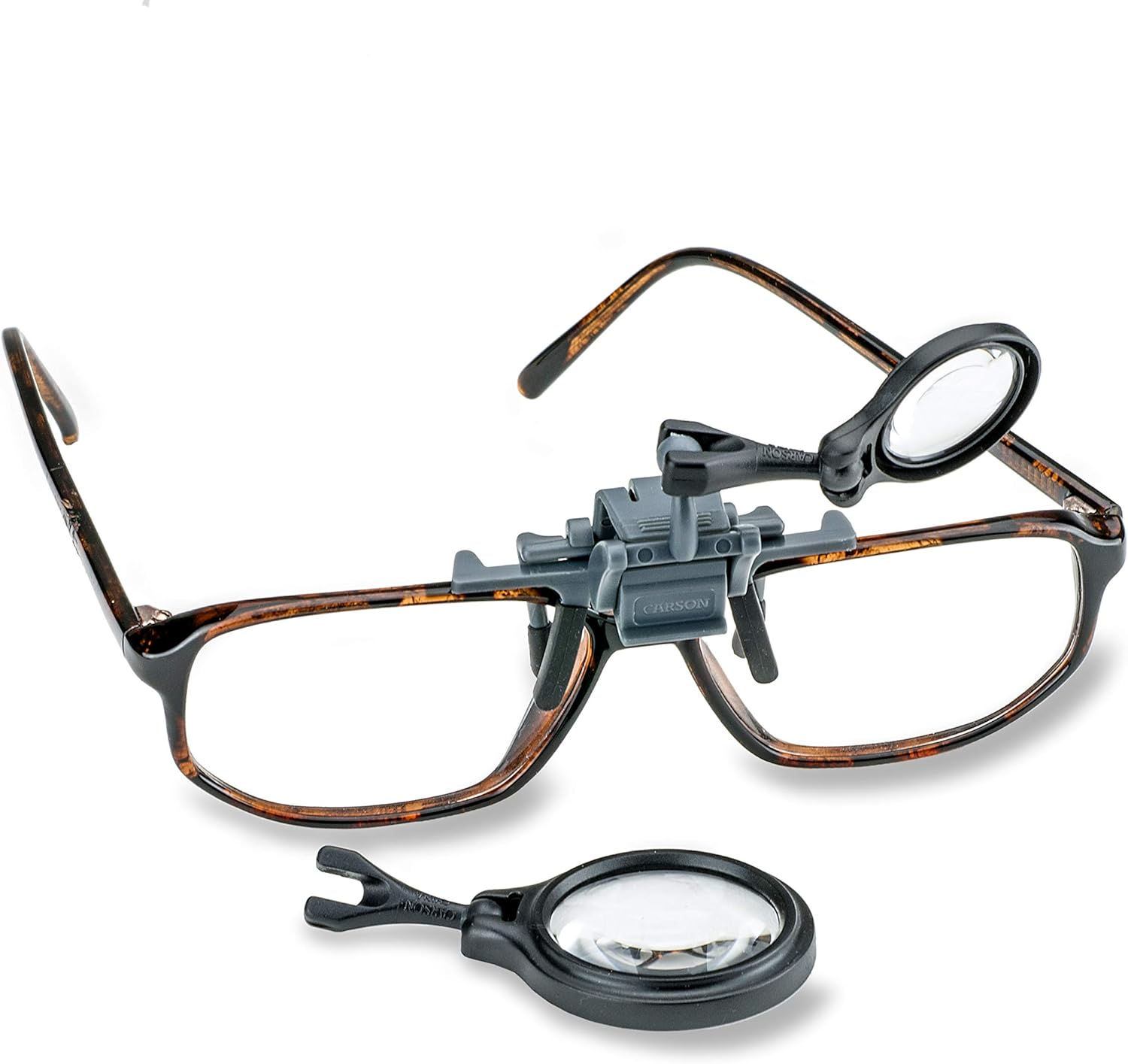 Carson Oculens Hands-Free Clip-On 5X and 8X Eyeglass Magnifier Set image number 4