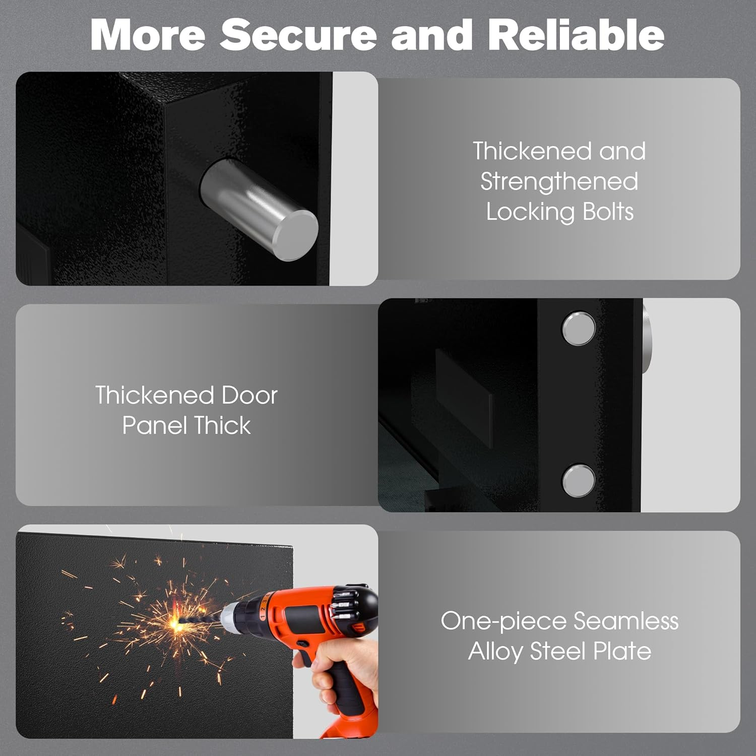 Advwin Security Safe and Lock Box, Steel Drop Safe with Electronic Digital Keypad and Keys, 50 L/1.77Cubic Feet, for Home Office Hotel Business Jewelry Cash image number 5