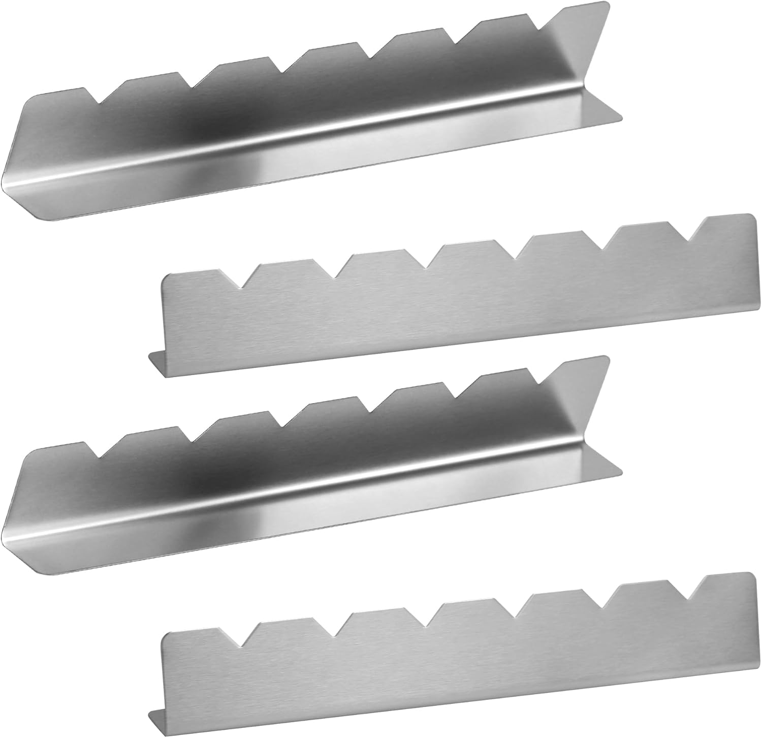 Akamino 4 Pack Kabob Skewers Rack, 430 Stainless Steel Shish Kabob Holder with 6 Notch, 11..8" Long Universal Barbecue BBQ Skewers Rack for Grilling image number 4