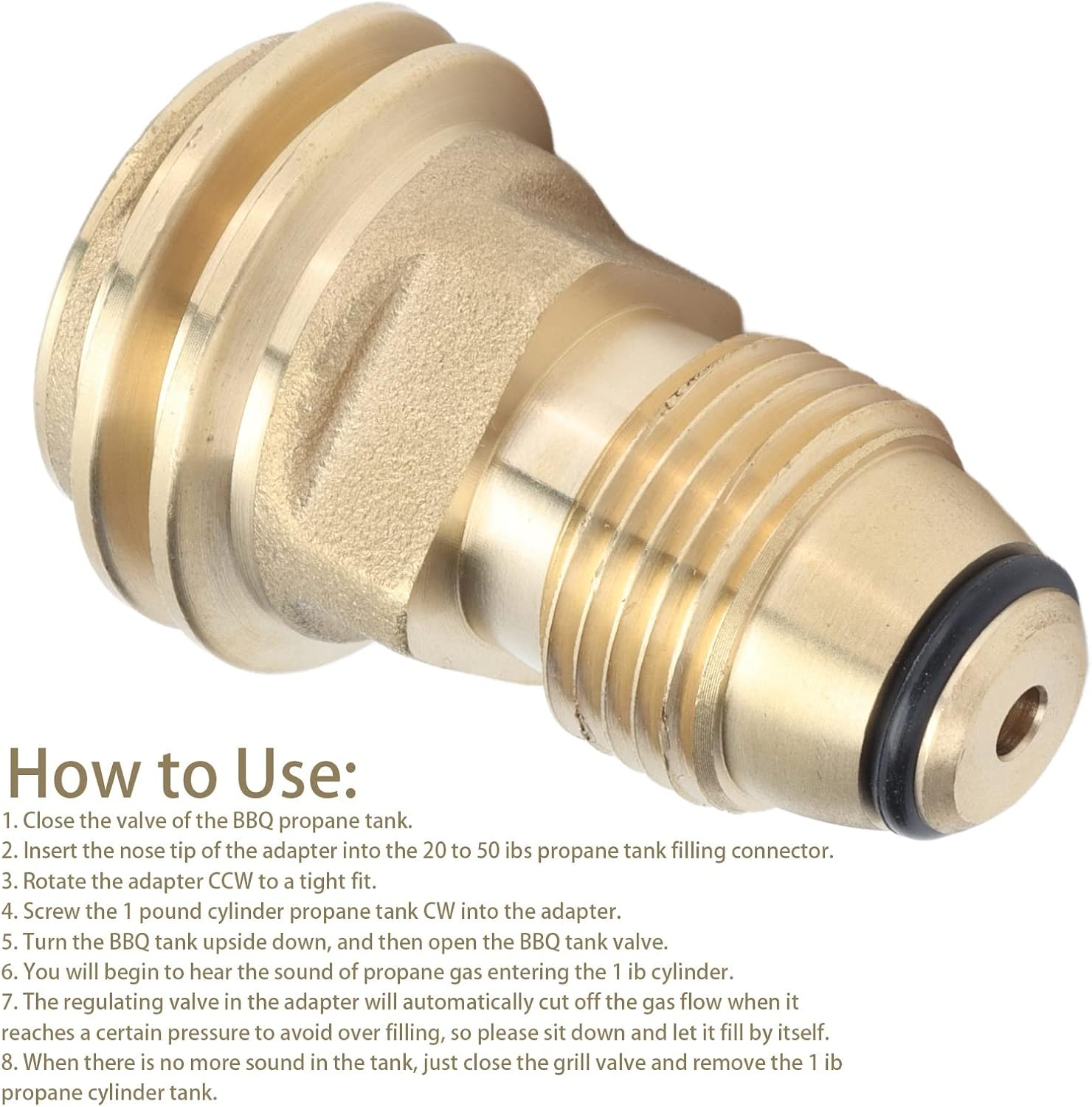 Viagasafamido QCC1 Nut Gas Fitting Hose Adapter Brass Adapter Convert LP Tank POL Service Valve to QCC1 Type1 Adapter Quick Connect Fittings image number 5