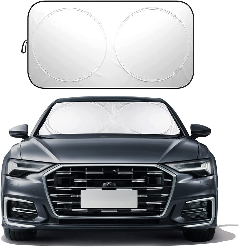 Car Windshield Sun Shade Foldable Car Sunshades for Front Window Polyester Sun Shield for Reflecting UV Rays and Sun Heat Protection image number 2