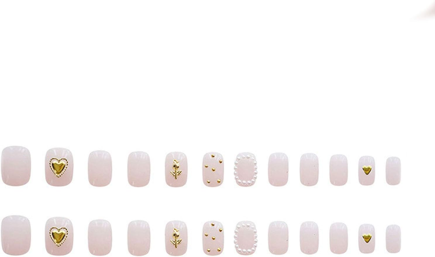 2021 Latest 24PCS Nail Patch, DIY Wearable Nail Art, Detachable and Reusable, Suitable for Beauty Lovers Suitable for Nail Salon or DIY Nail Art (Color : White) image number 1