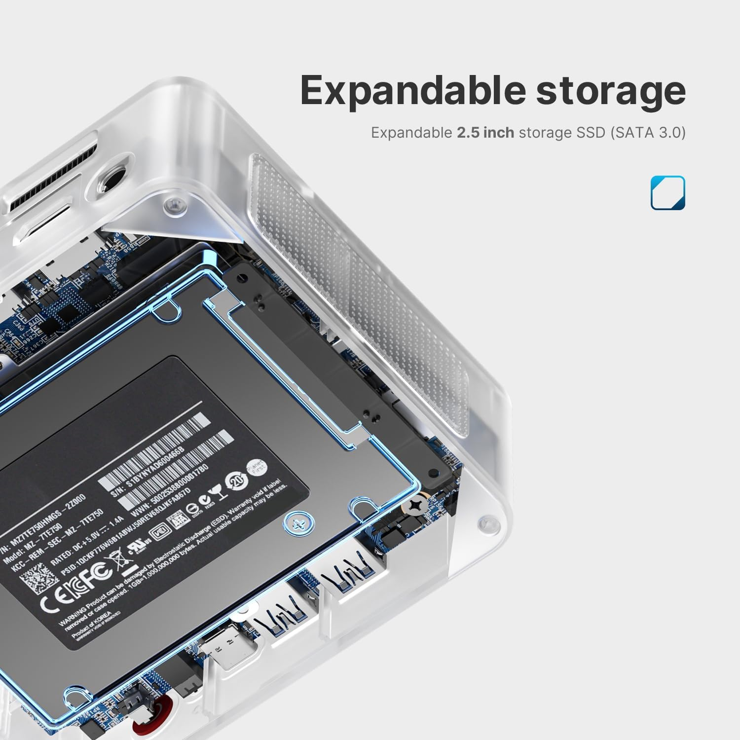 BOSGAME N95 Mini PC Intel 12Th Gen CPU 16GB DDR4 3200Mhz RAM 512GB M.2 SSD Windows 11 Computer | 4K Triple Display | USB 3.2 | Wi-Fi | 2.5G LAN | Full Function USB-C (Data/Pd 3.0/DP) image number 3