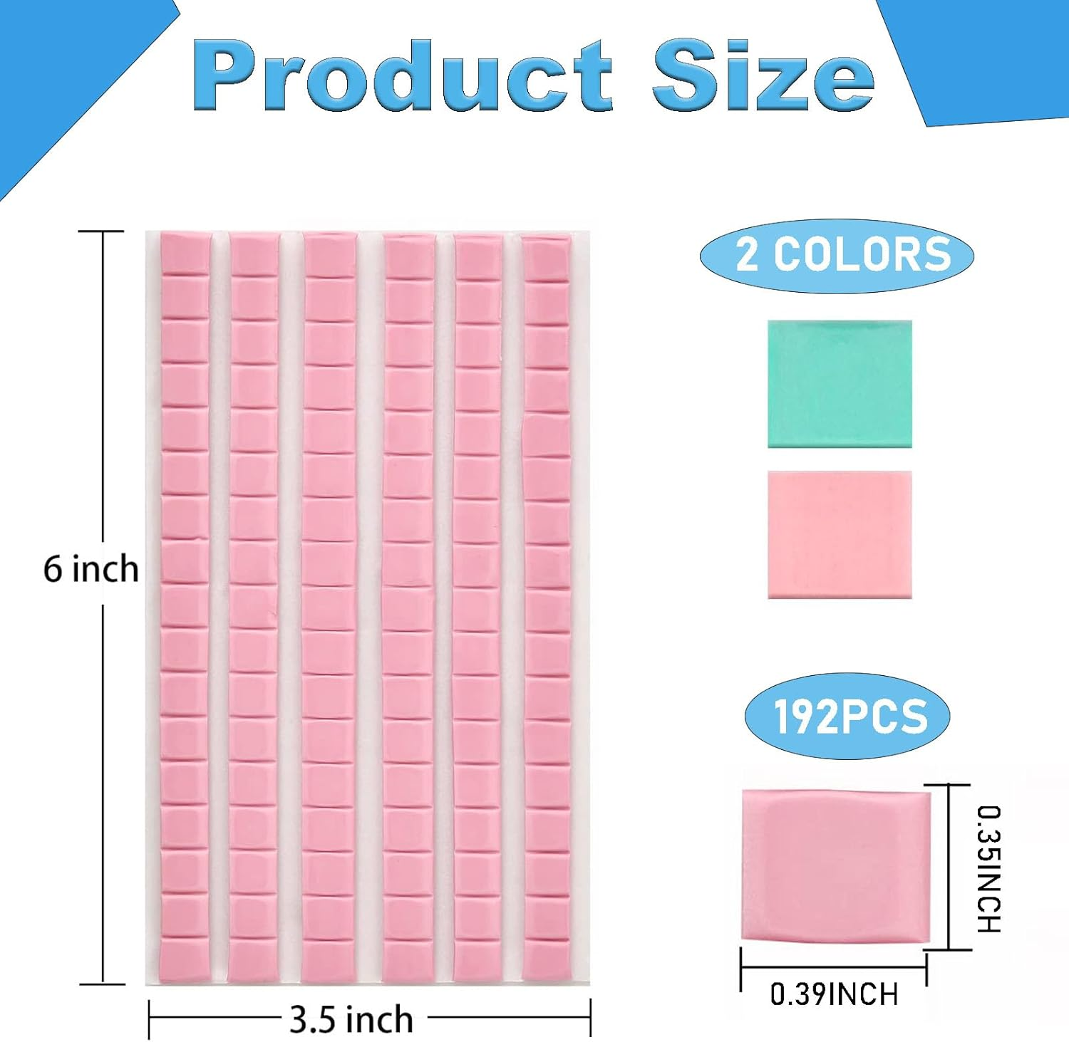 192 Pcs Adhesive Poster Sticky Tack Putty, Wall Safe Tack Putty Removeable & Repositionable, Sticky Mounting Putty,Adhesive Mounting Putty for Wall Hanging Poster/Picture