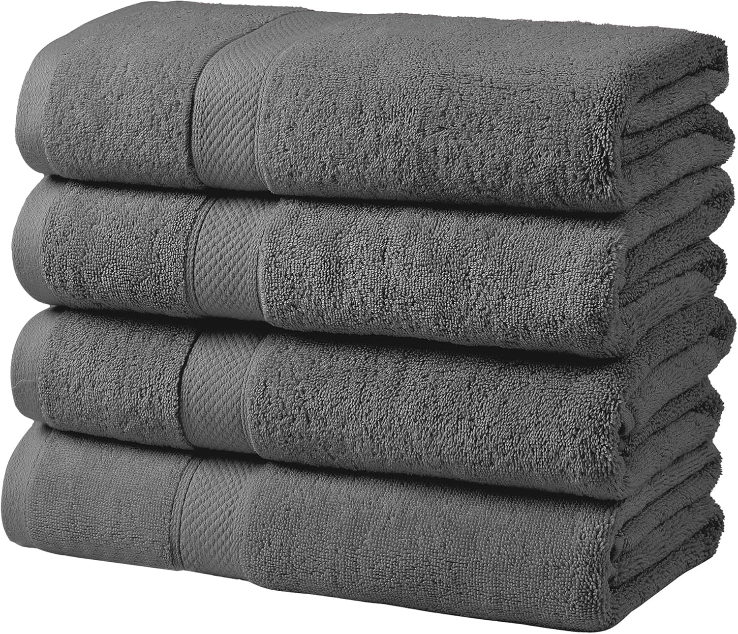 Justlinen Bath Sheet - 2 Piece Luxurious Jumbo Bath Sheet (90X180Cm) 100% Combed Cotton 650 GSM Super Soft Fluffy Plush Highly Absorbent Extra Large Bath Towel Hotel & Spa Bathroom Towels-Silver