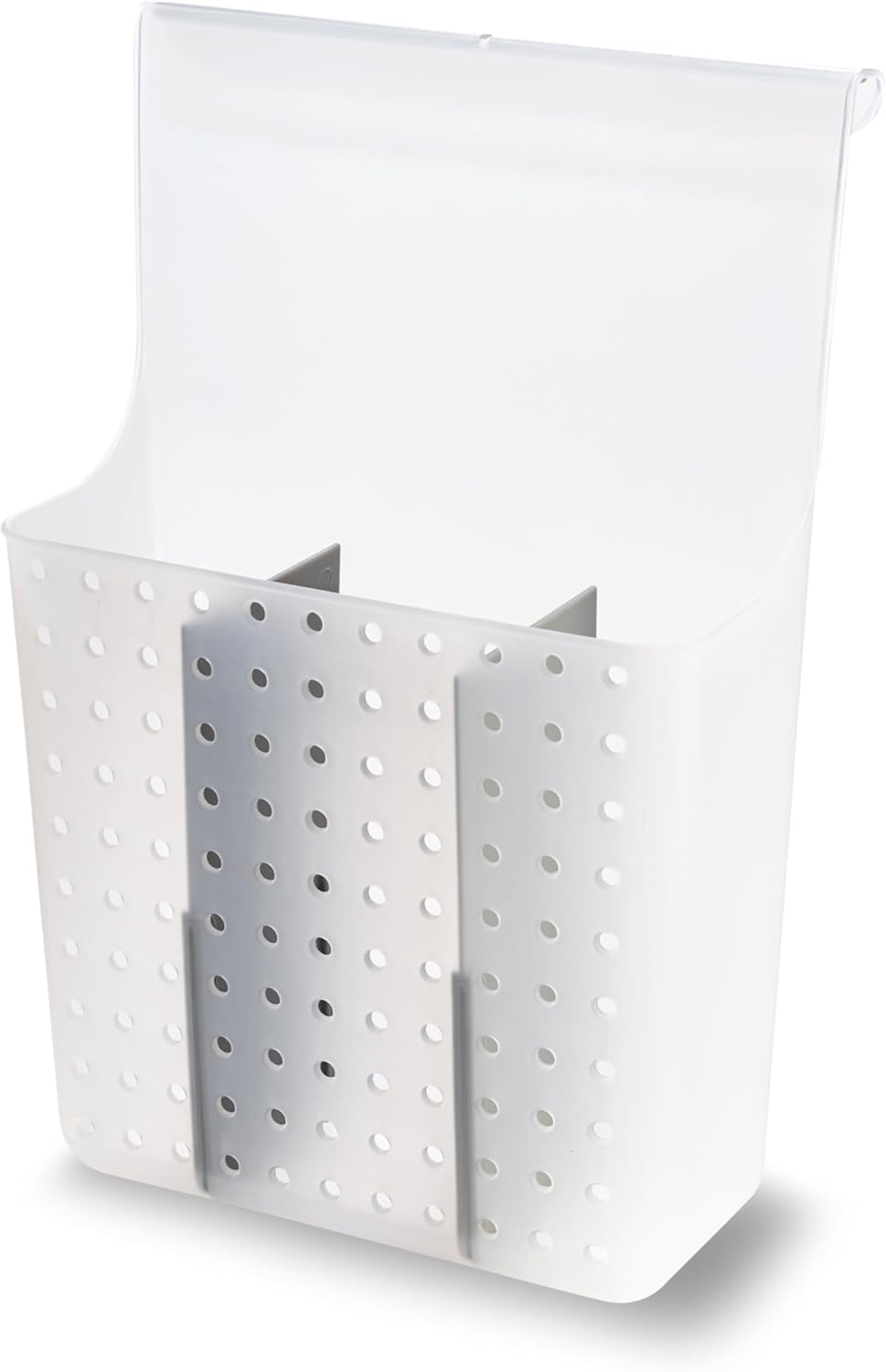 Madesmart over Door Hair Tool Organizer for Straighteners, Curling Irons, and Brushes, Hanging Bathroom Storage Hair Tool Holder, Frost image number 3