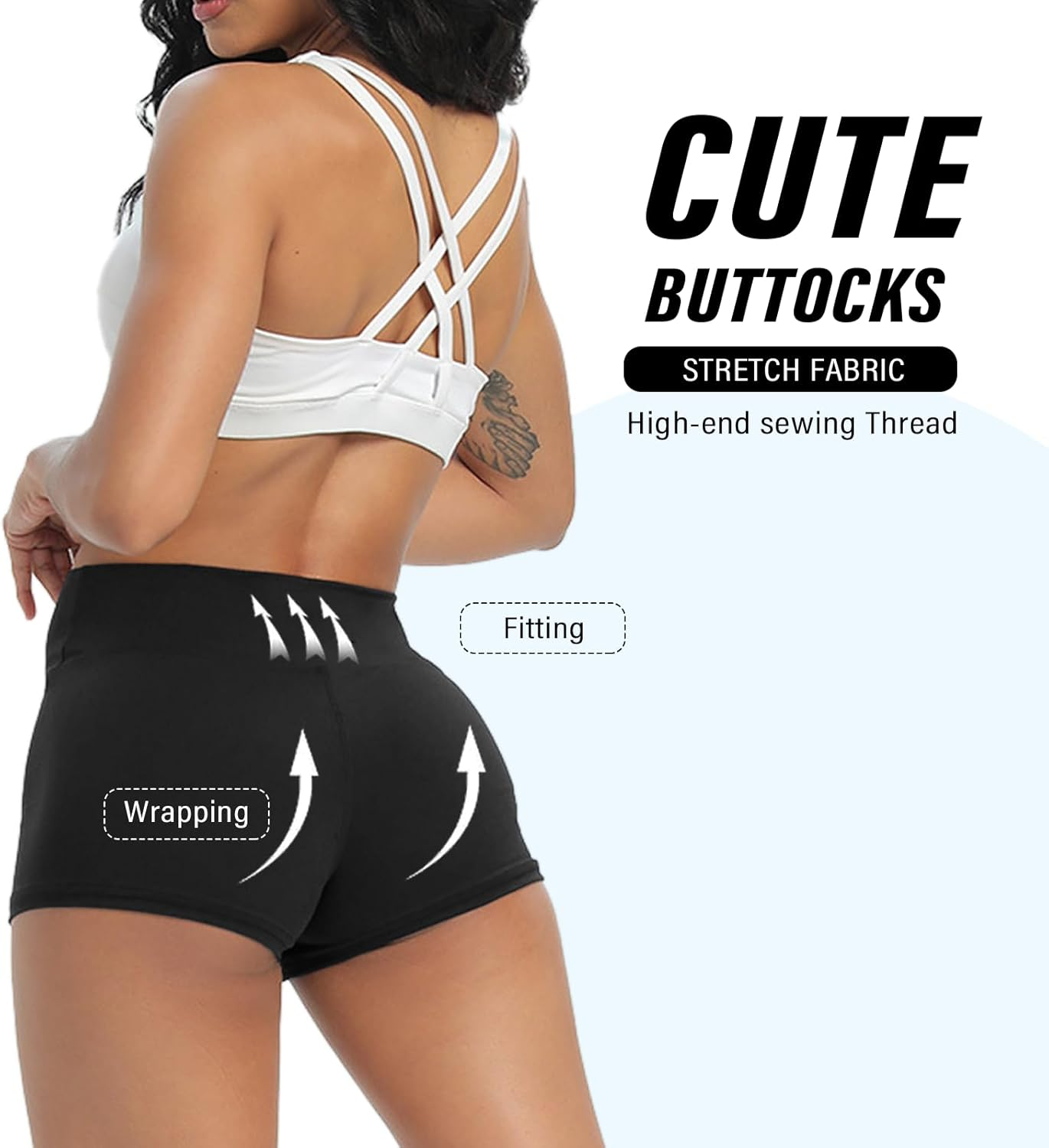 Women'S High Waist Hot Pants, Stretchy Mini Shorts, Yoga Workout Booty Shorts Gym Cycling Sports Running Leggings image number 6