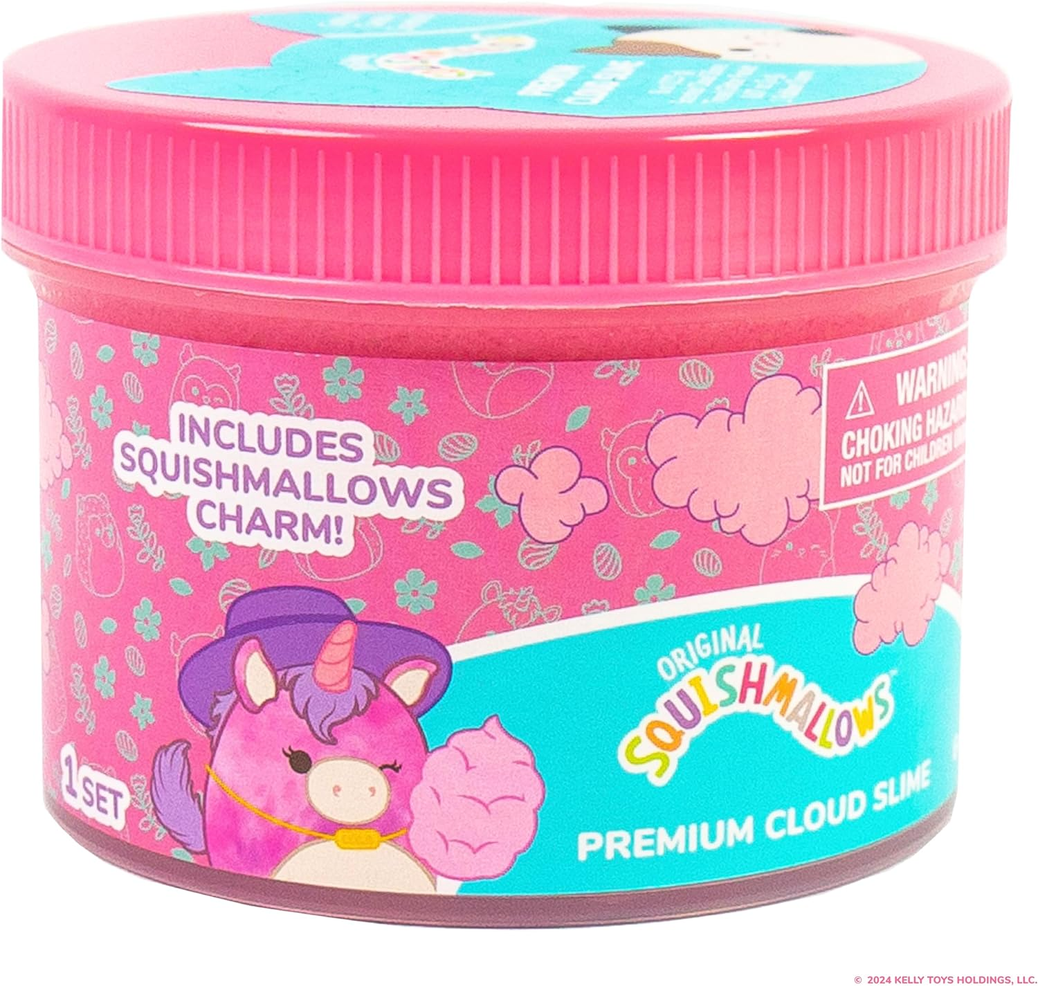 SQUISHMALLOWS Original Lola the Unicorn Premium Cloud Slime, Cotton Candy Scented, 8 Oz. Fluffy Slime, 2 Fun Slime Add Ins, Pre-Made Slime for Kids, Great 6 Year Old Toys, Super Soft Slime Toy image number 6