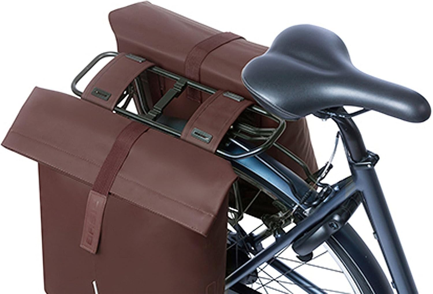 Basil City Bicycle Double Bag, 28-32L, Brown, 12 X 29 X 30 Cm image number 5