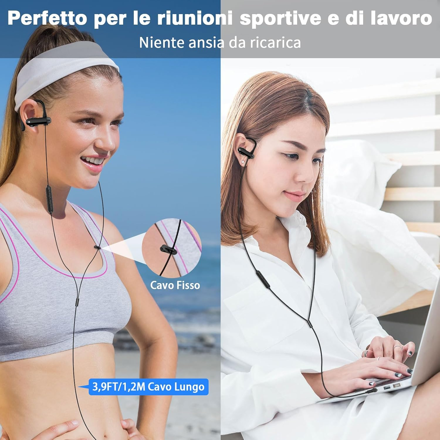 USB C Headphones with Ear Hooks, Microphone & Volume Control, Hifi Sound Headphones, USB C with Cable for Samsung Galaxy S25 Ultra S24 S23 A56 A16 Iphone 16 15 Pro Pixel 9 8 Headphones for Office image number 2