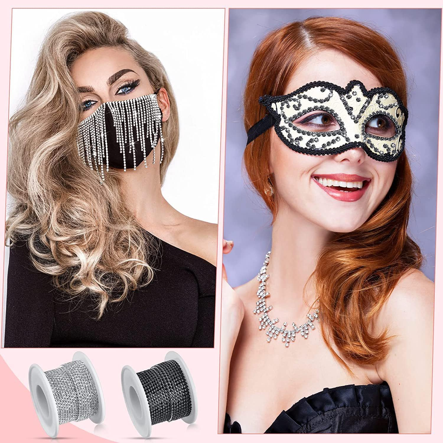 11 Yards Crystal Rhinestone Trim Ss16/4.0Mm Close Chain Trim for Sewing Crafts, Claw Rhinestone Chain for Ideal Wedding Party DIY Decoration (Silver) image number 6