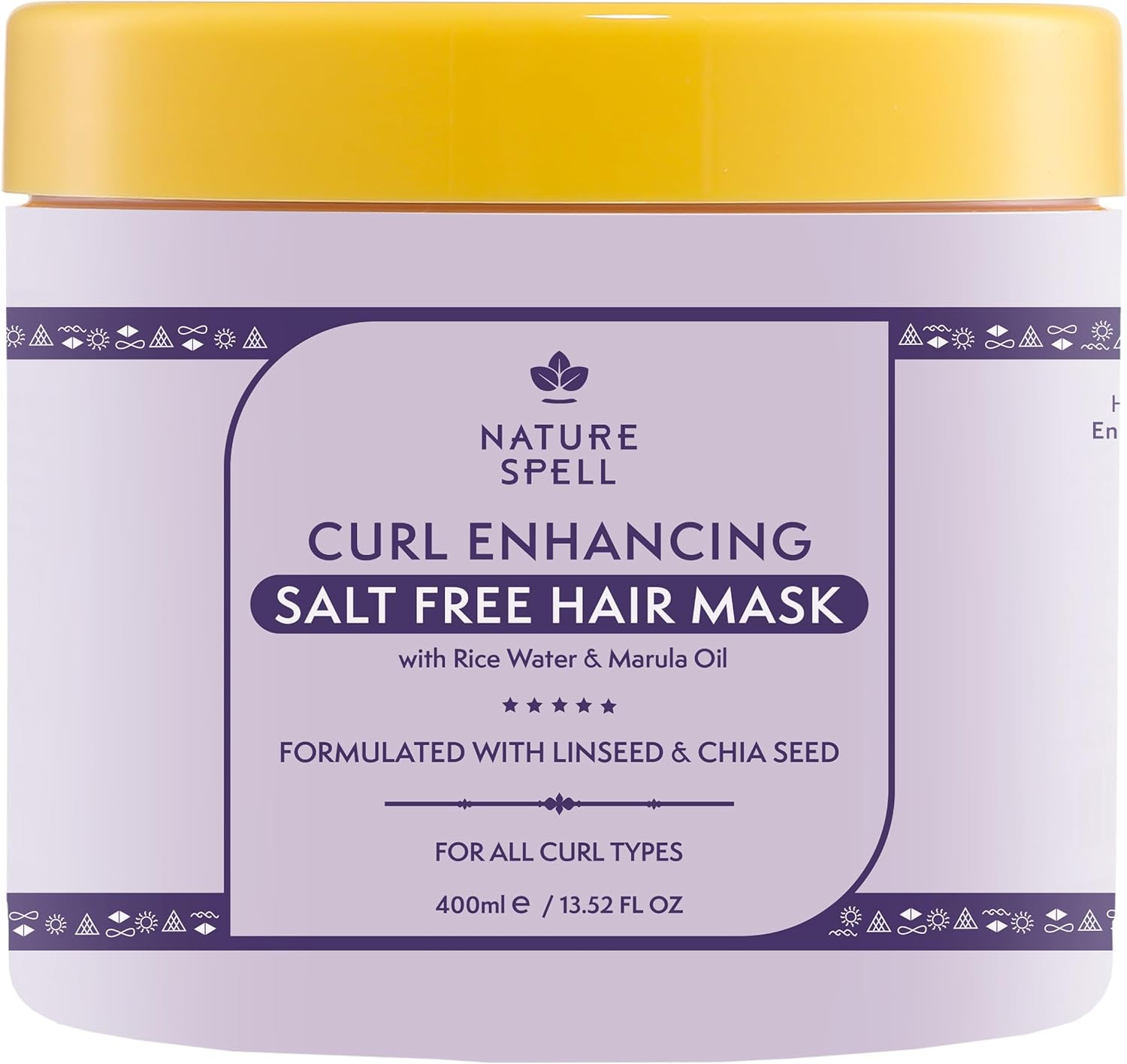 Nature Spell Curl Enhancing Hair Mask for Curly Hair by 400Ml &ndash; Infused with Rice Water & Linseed, for All Curl Types, Sulphate Free Hair Mask, 100% Vegan, Made in the UK, White image number 5
