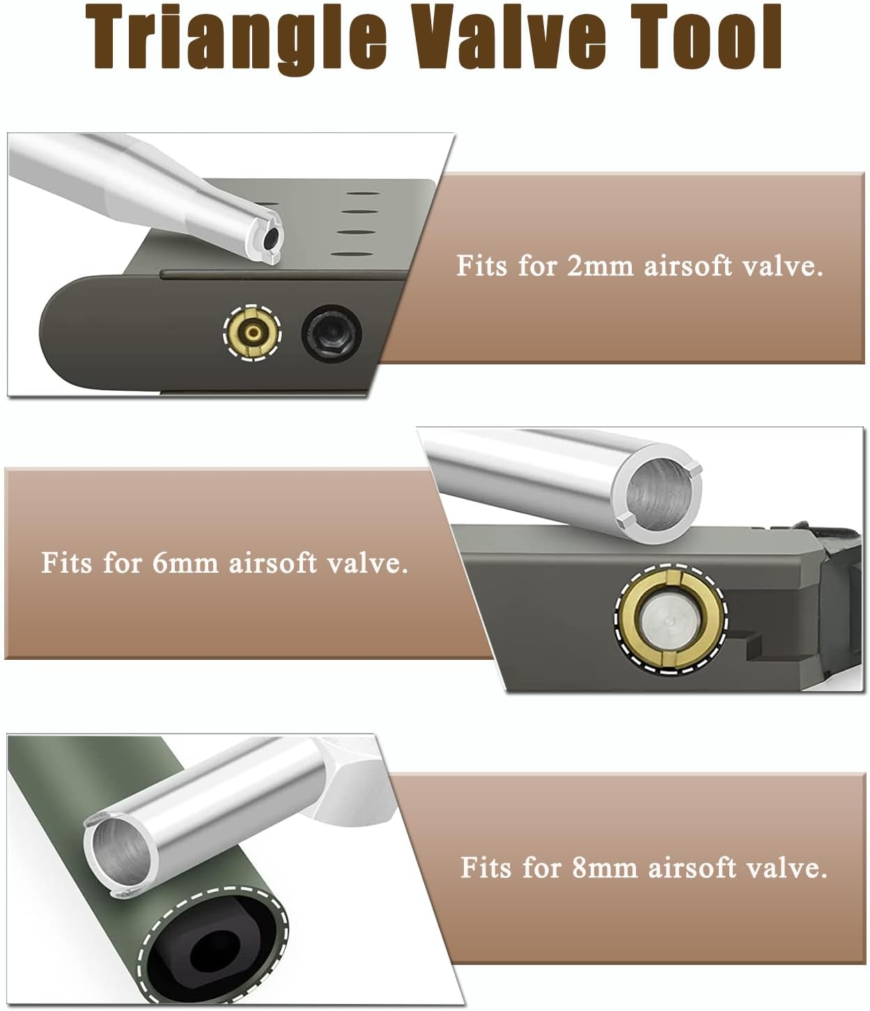 Valve Triangle Wrench Tool, Three-In-One Exhaust Valve Key Modification Tool (SILVER) image number 5