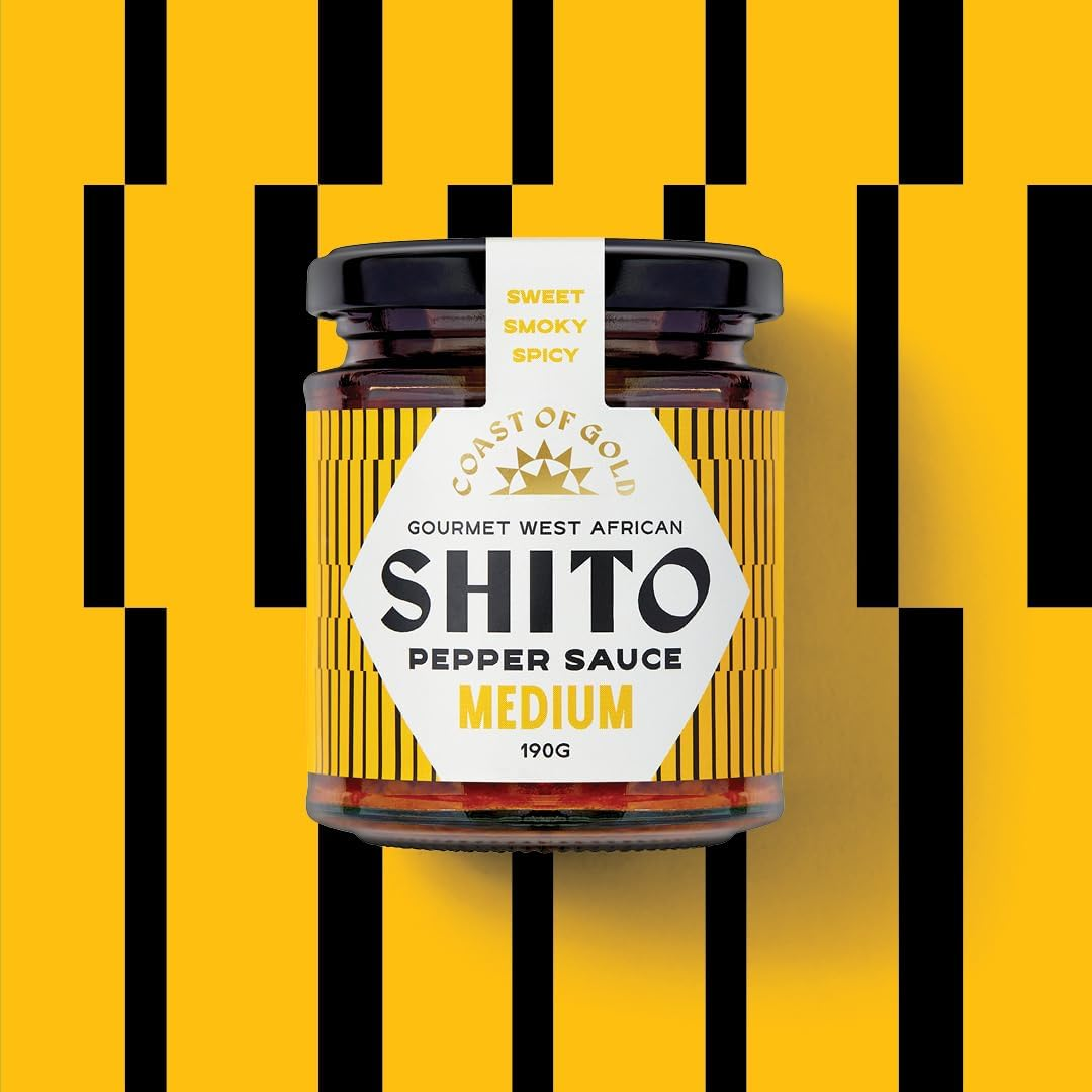 Coast of Gold Shito Medium Spicy Pepper Sauce, 190G, Bold Sweet & Smoky Flavours, Moderate Heat, Versatile Marinade, Dip, or Topping, Authentic West African Cuisine (Medium, 1X 190G Jar) image number 1