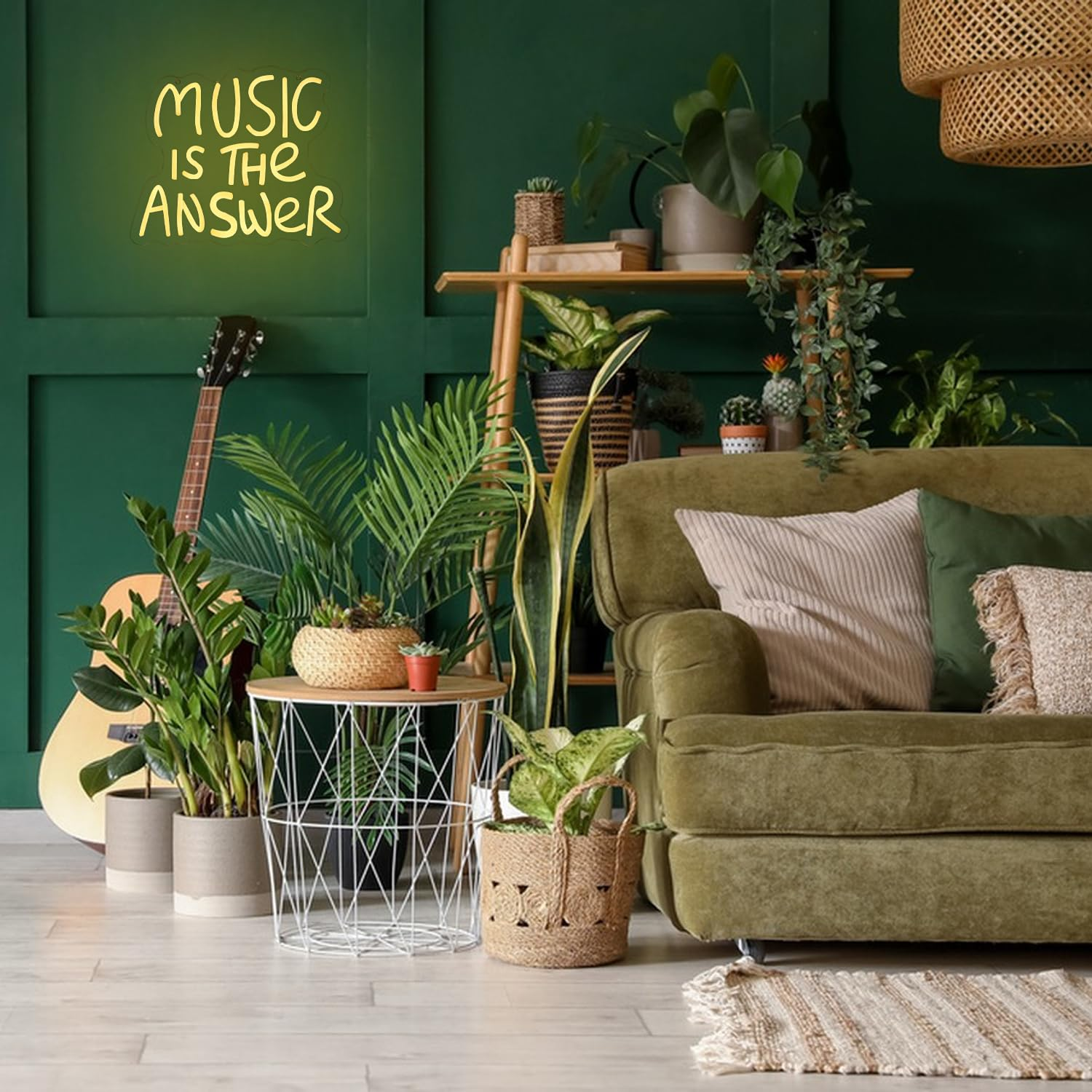 LMSIGNLY Music Is the Answer Neon Sign for Wall Decoration Warm White Neon Light Live Music LED Sign Music LED Letters for Studio Concert Bar Bedroom Party