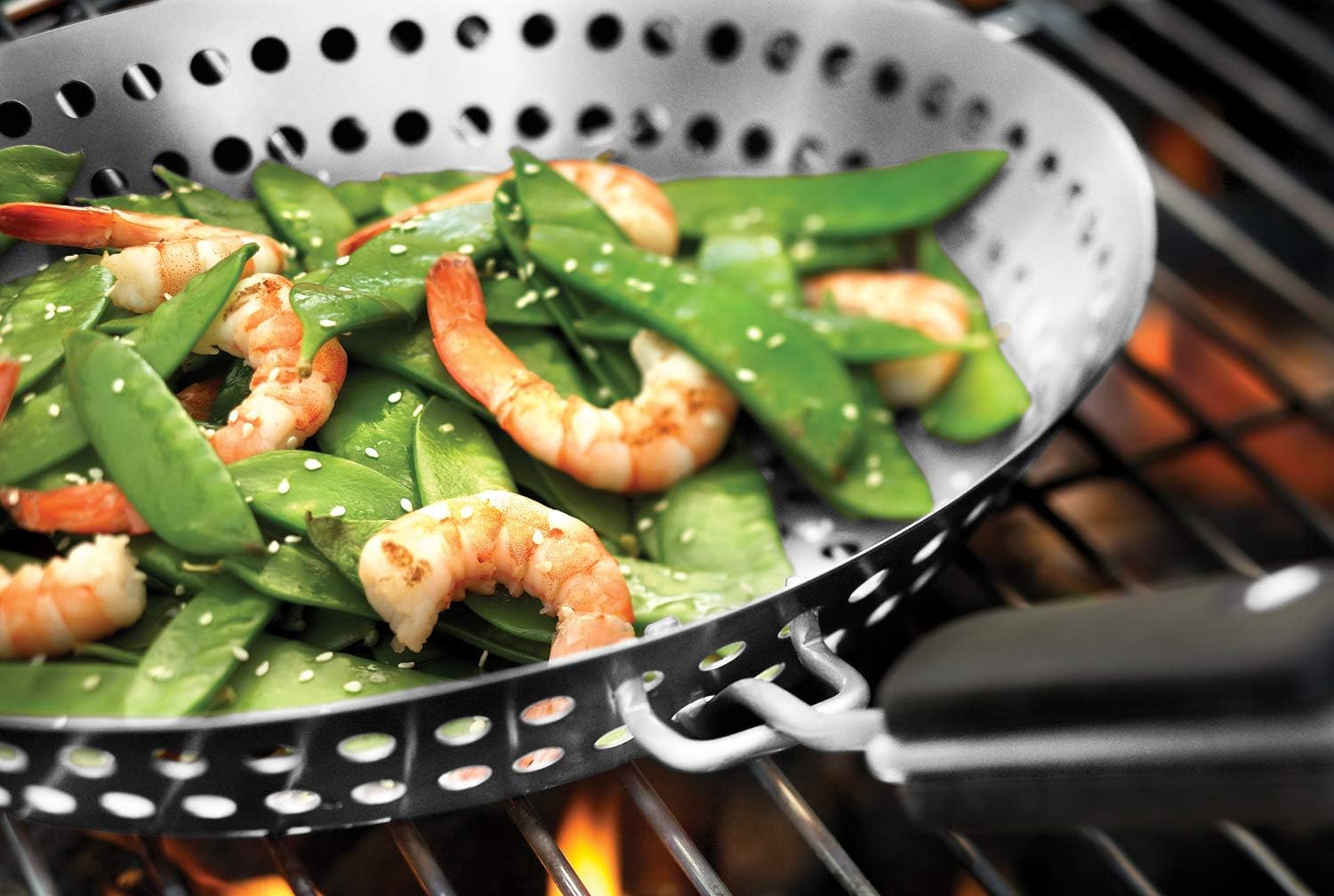 Outset Grill Skillet with Removable Handle, Stainless Steel image number 3