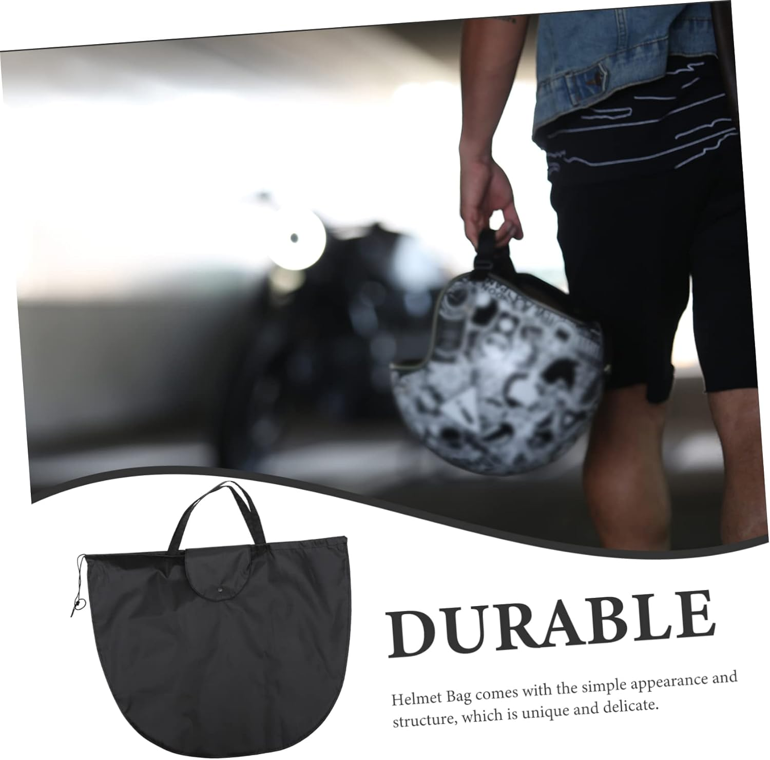 Vaguelly Motorcycle Helmet Pouch Capacity Storage Bag for Helmets Dustproof Design for Motorbike Electric Bike Use Material image number 4