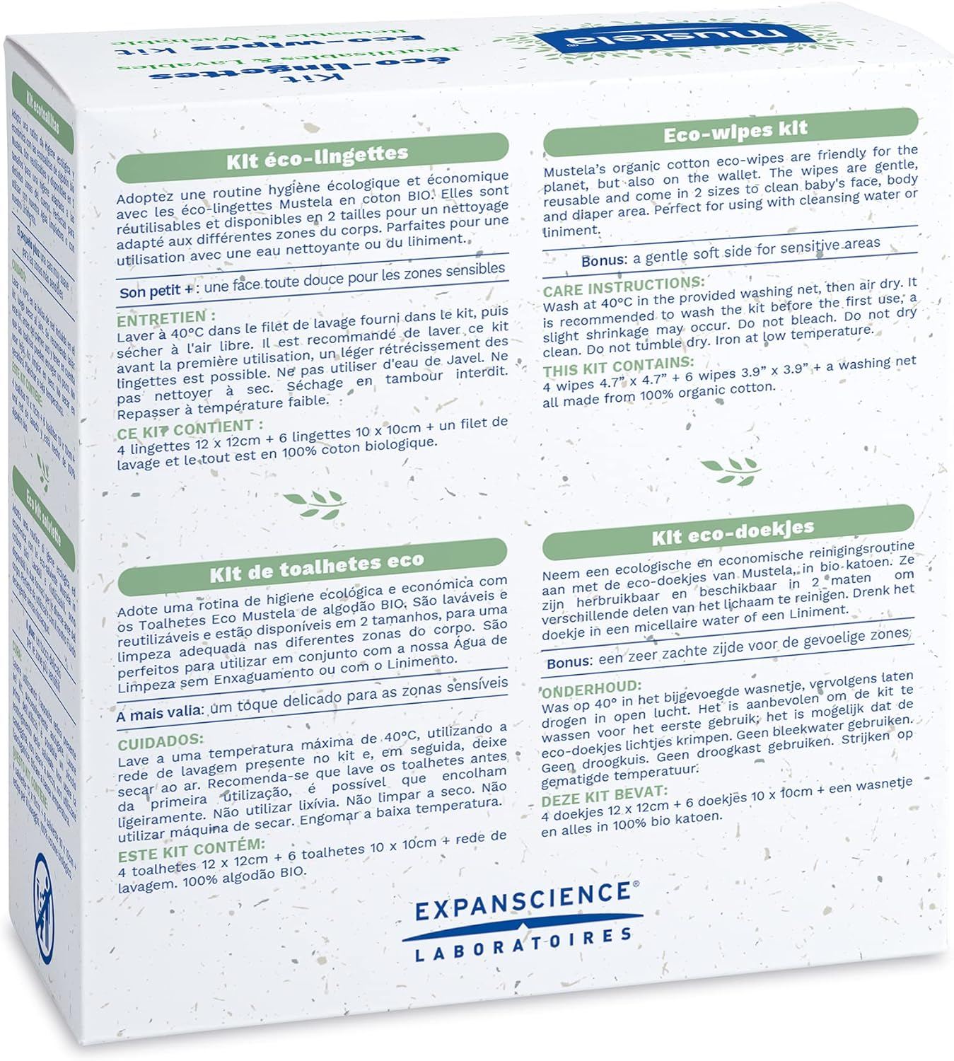 Mustela Reusable & Washable Eco-Wipes 6-Pieces image number 4