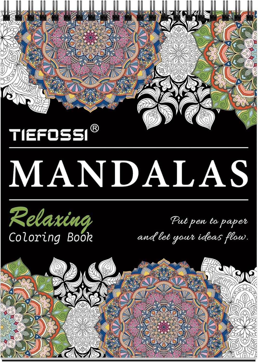 TIEFOSSI Relaxing Coloring Book, Relieving Mandala Style Pattern for Anxiety Relief, 160 GSM 60 Original Tearable Mandala Patterns and Designs for Women Men image number 4