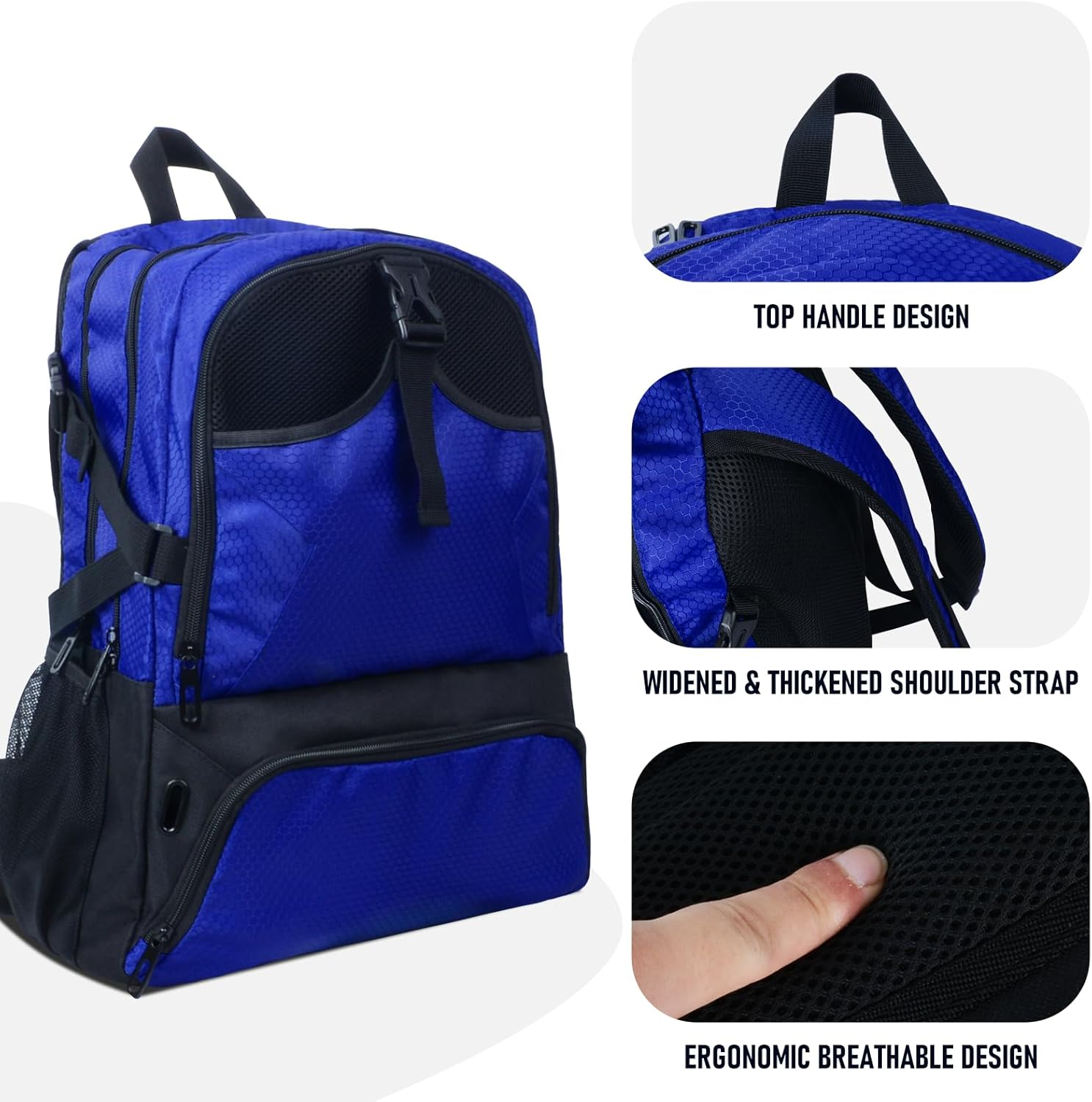 Basketball Backpack, Waterproof Basketball Bag with Large Shoe and Ball Compartment, Backpack for Women Men, Sports Equipment Bag for Soccer, Volleyball, Gym, Outdoor, Travel, 30L image number 1