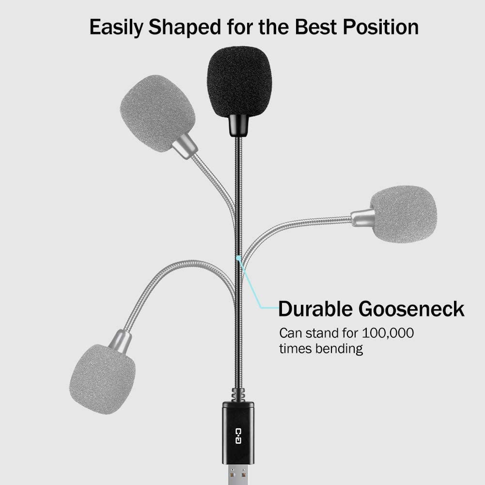 Mini USB Microphone for Laptop and Desktop Computer, with Gooseneck & Universal USB Sound Card, Compatible with PC and Mac, Plug & Play, Ideal Condenser Mic for Remote Work, Online Class, CGS-M1 image number 6