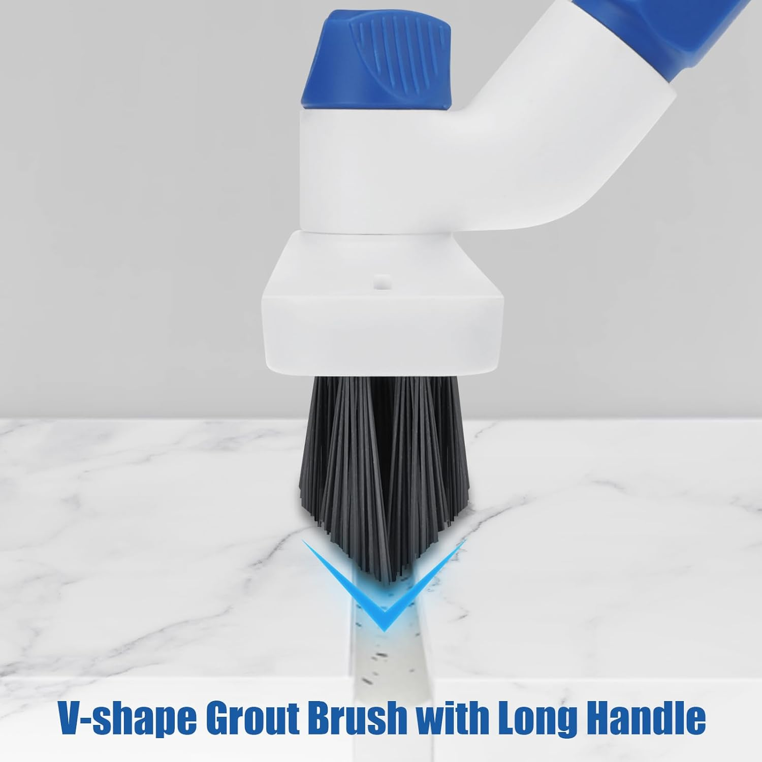 Qaestfy 3 in 1 Floor Scrub Brush with Squeegee, 55'' Extendable Long Handle Floor Scrubber Cleaner for Tile, Garage, Concrete, Rug, Shower Bathroom