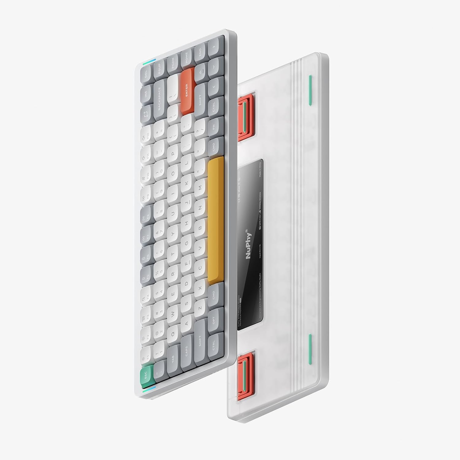 Nuphy Air75 V2 QMK/VIA Mechanical Keyboard, 75% Low Profile Wireless Keyboard, Bluetooth 5.1, 2.4Ghz and Wired Connection, Compatible with Windows and Mac Systems - Ionic White Switch Brown image number 6