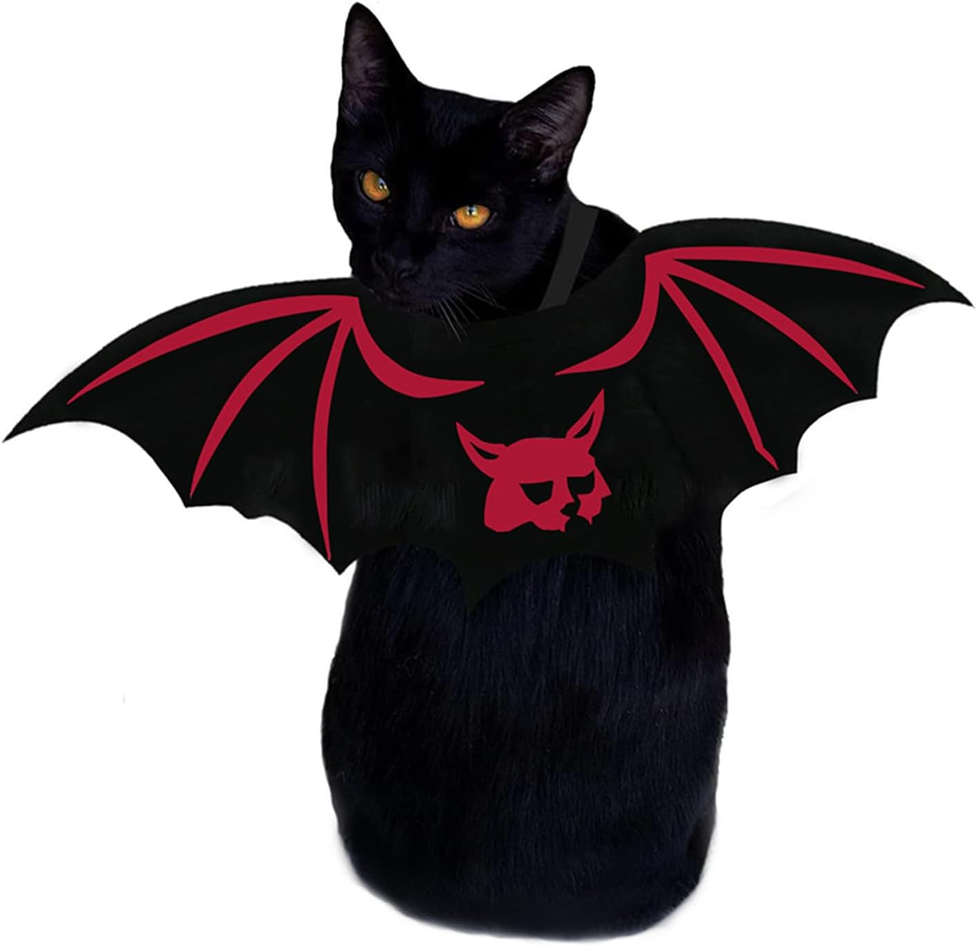 QIYADIN Pet Cat Bat Wings for Halloween Party Decoration, Dog Cosplay Bat Costume,Puppy and Cat Dress up Accessories (Red Ghost, Small) image number 5