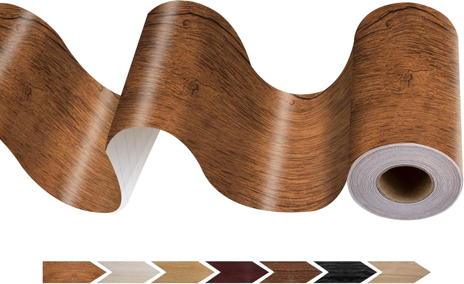 JUNART Wood Grain Repair Tape(10Cm&times;1000Cm), Self-Adhesive Waterproof Realistic Textured Repair Duct Tape for Tables, Baseboards, Doors, Windows, and Floors with Plastic Scraper(Begonia Wood)