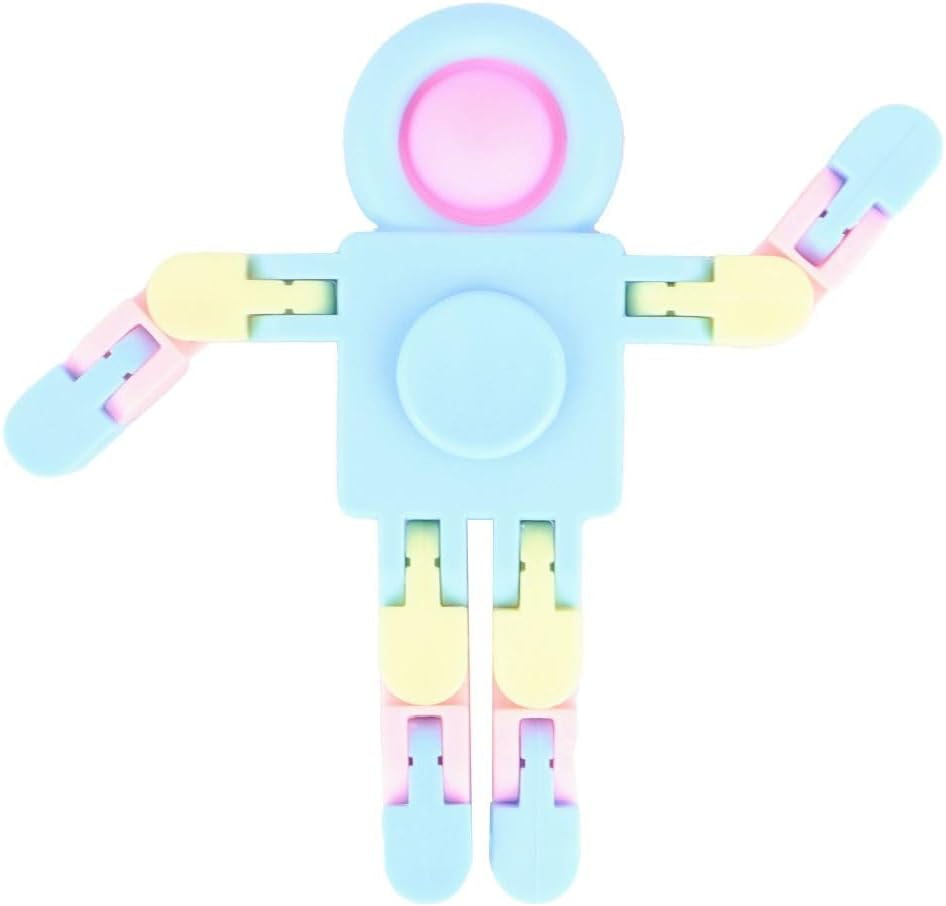 Keycraft Fidget Robot, Pop, Bend and Spin, Pastel Colour, Sensory Toy for Kids and Adults, Tactile Stress Relief, Creative Play, Compact and Portable, Engaging Fidget Companion image number 4