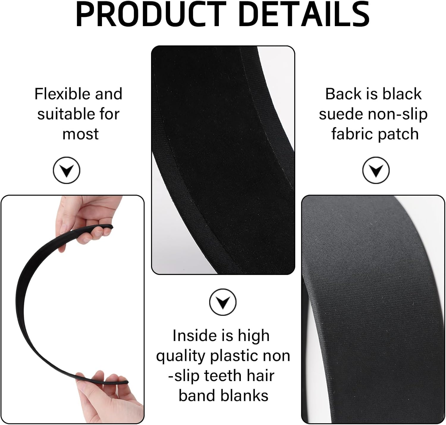 Wide Headband 4 Cm Headband Women'S Wide Classic Basic Black Band Headband for Women Made of Material, Elegant Accessory for Any Occasion image number 5