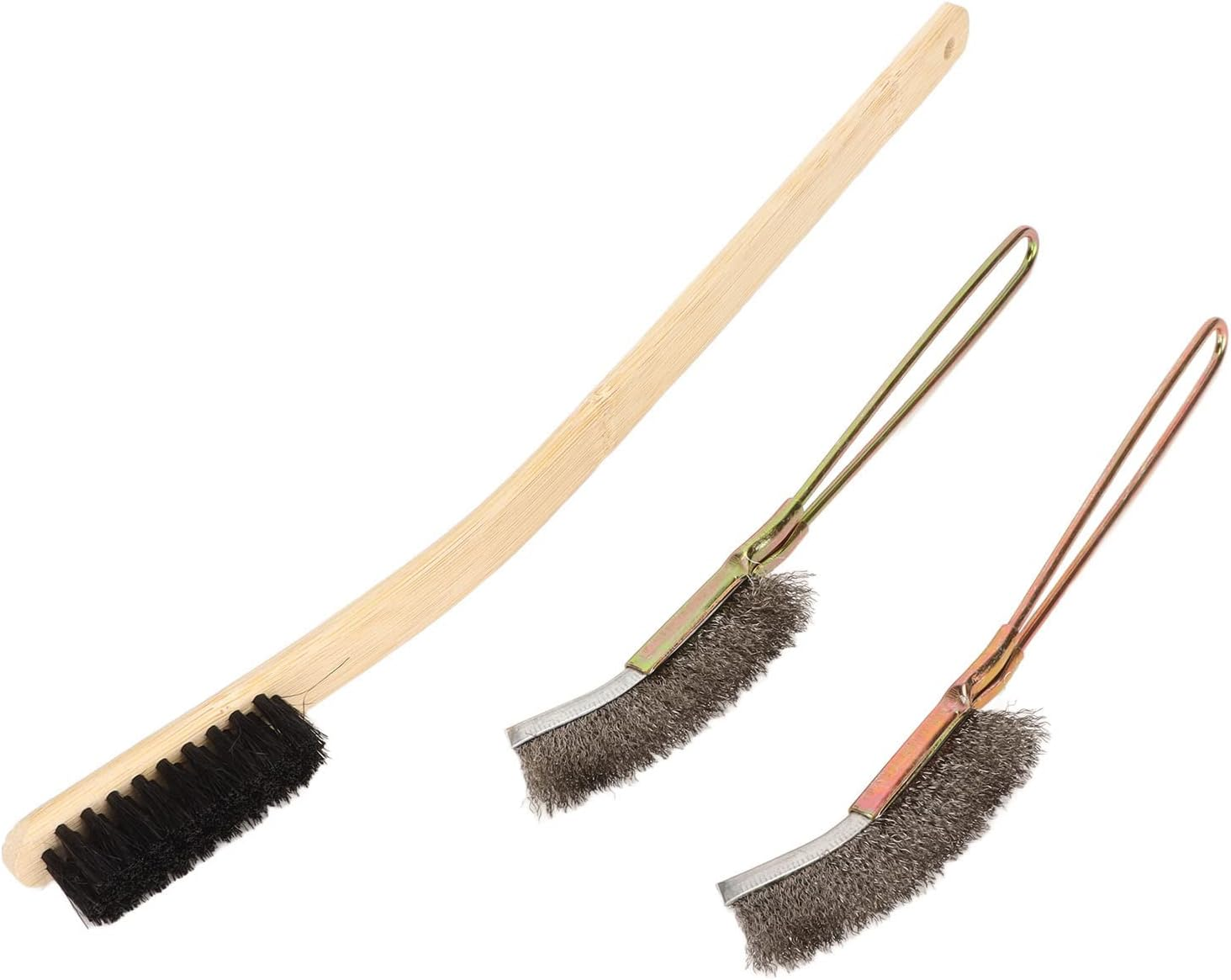 BAOFUYA Pack of 3 Pet Bird Cage Cleaning Brush, Long Handle Feeder Cage Wire Brush Cleaner Pet Cage Accessories Bird Cage Cleaning Tool image number 2