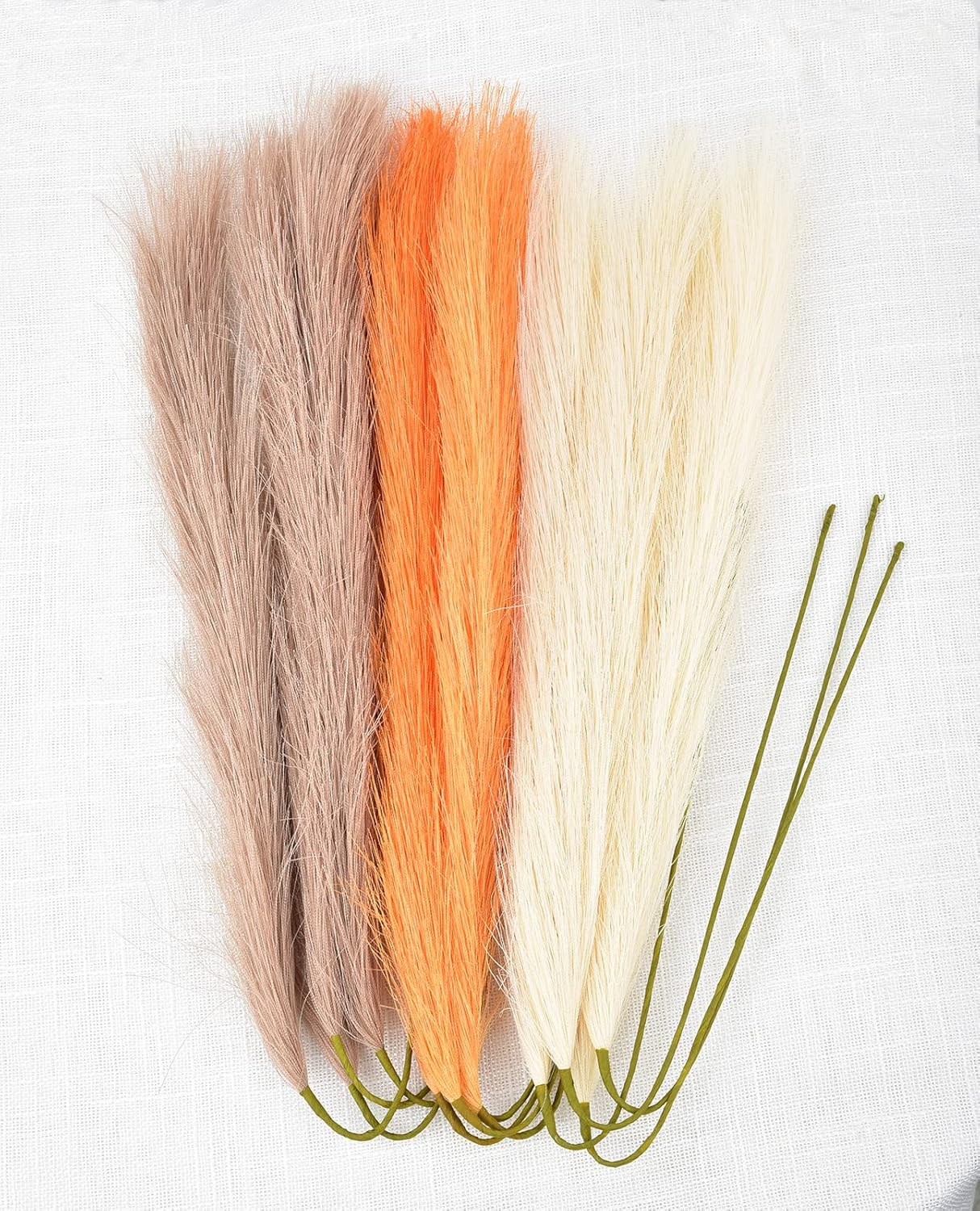 LSKYTOP Orange Pampas Grass Decor,23Inch 12Pcs Faux Pampas Grass Bouquets Artificial Pampas Fake Pampas Flower for Home Living Room Bedroom Vase Decor image number 6