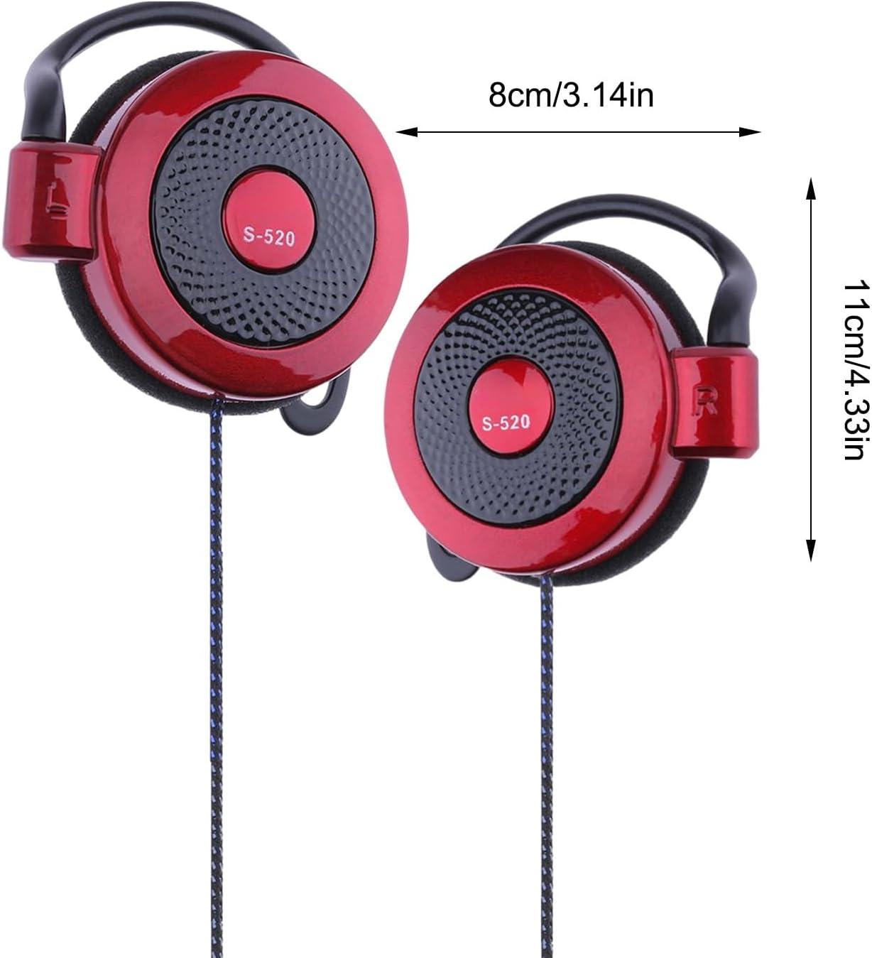 Wired Clip Earphones - Clip Type Earphones Wired, Clip on Earphones Wired | 3.5Mm Ear Hook Type Stereo Sports Earbuds, Mobile Phone Accessories Headphones Running Workout Jogging Hiking