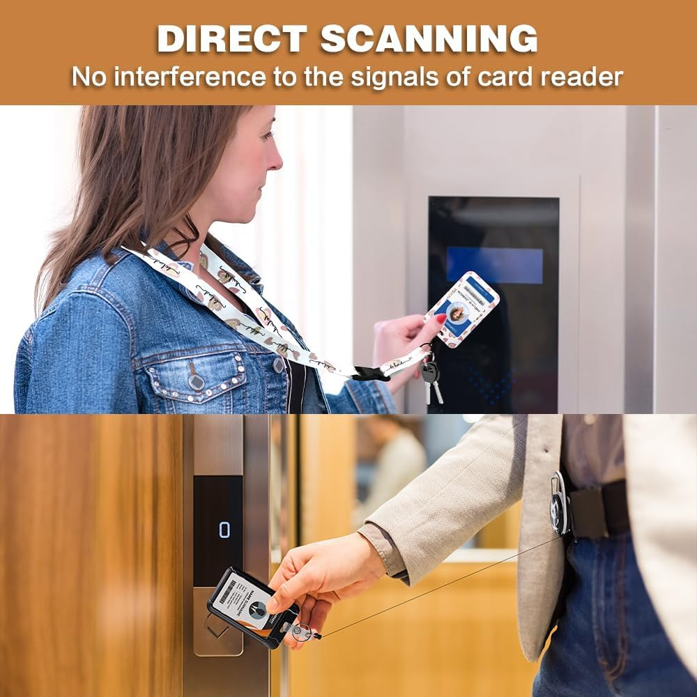 Lanyards for ID Badge Holder for Women Cute, Teacher Lanyard with ID Holder Clip,Retractable Keychain Badge Reel Heavy Duty, Teacher Nurse Work Office Gifts (Heart) image number 2