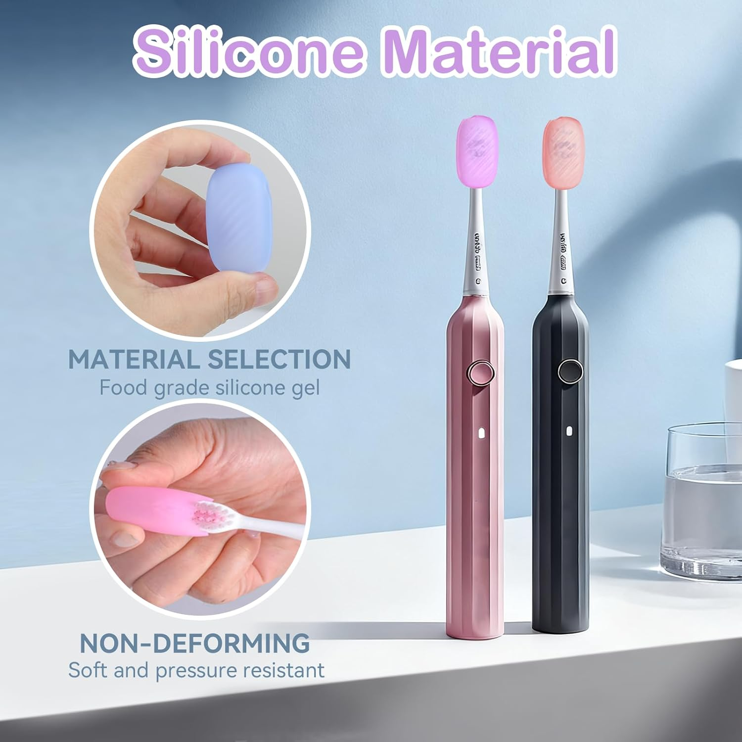 Silicone Toothbrush Covers 6 Pack,Compatible with Oral B Electric Toothbrush Heads & Manual, Breathable for Travel Camping