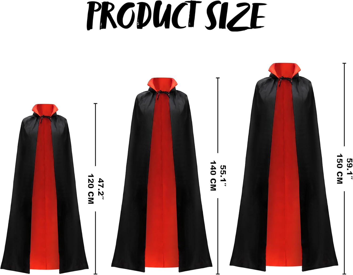 JOYIN Adult Child Unisex Vampire Costume Accessories Halloween Vampire Cape for Transylvania Dracula Theme Party image number 2