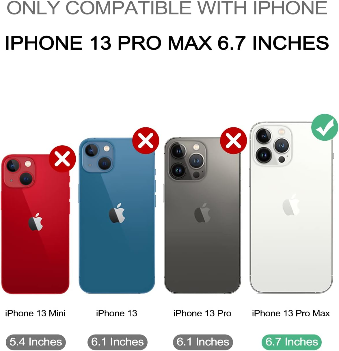 Dexnor for Apple Iphone 13 Pro Max Case, [Built in Screen Protector and Kickstand] Heavy Duty Military Grade Protection Shockproof Protective Cover for Apple Iphone 13 Pro Max - Dark Black image number 4