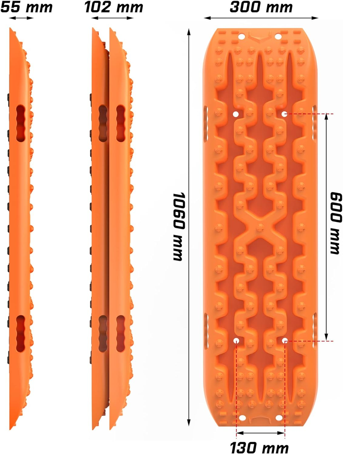 X-Bull Recovery Tracks Long Traction 4WD Boards Offroad Tracks 22046LBS/10000KG Stand for Automotive Accessories Tires and Wheels in Sand Mud Snow1 Pair Track Tyre Ladder for 4X4 Safety Tools image number 3