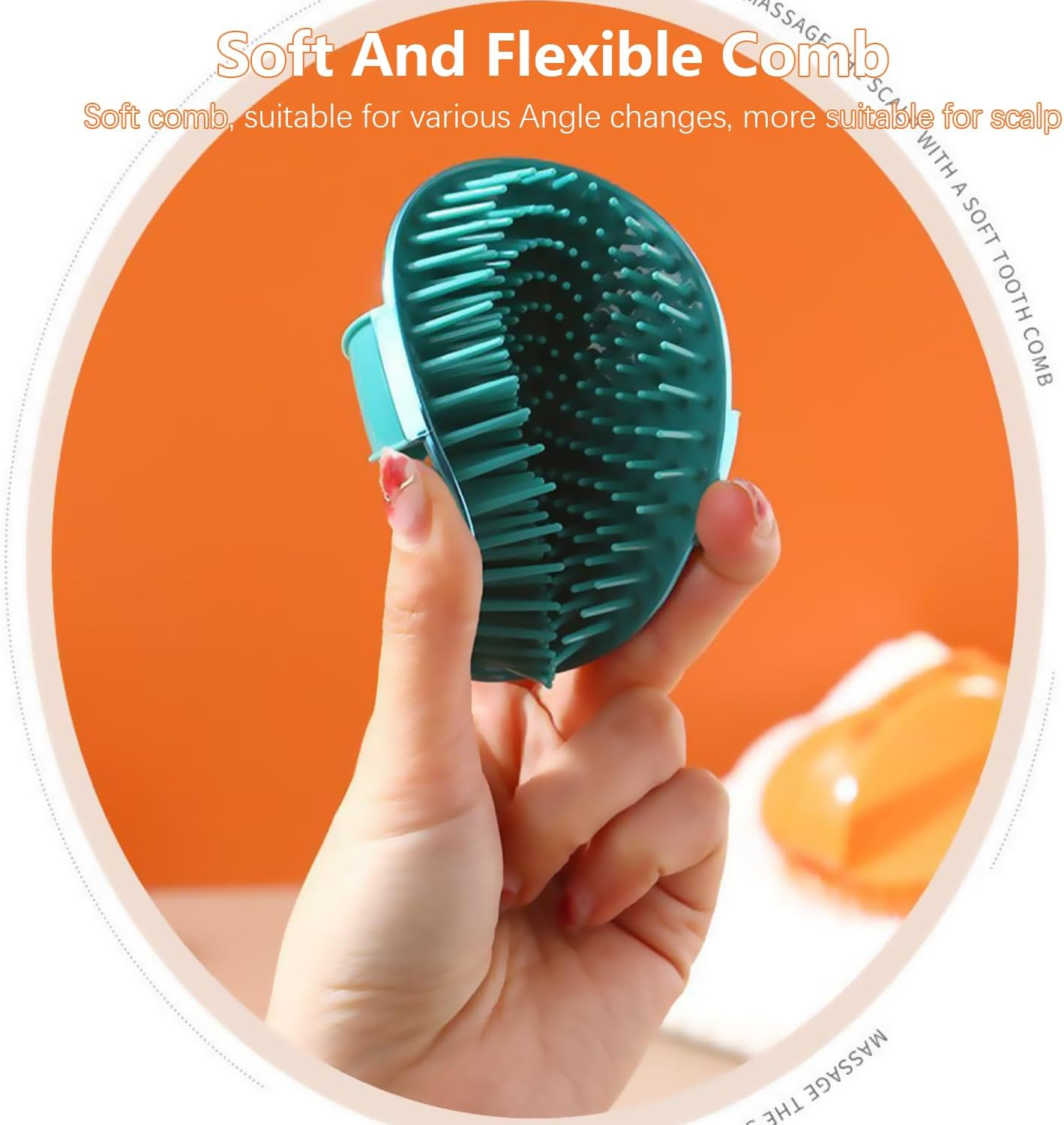 DDHOM 4Pack Hair Scalp Exfoliator Brush Dandruff Cleaning Brush, Flexible Scalp Massager Brush, Shower Scalp Shampoo Brush for Home, Office, Travel and Pets