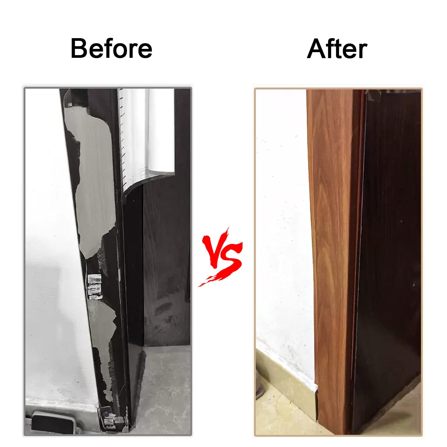 TECDW Wood Grain Tape (10Cm X10M), Self-Adhesive Wood Grain Repair Tape, Waterproof Wall Borders Peel and Stick, Baseboard Trim for Tables, Baseboards, Doors, Windows, Floors (10M, Brown Walnut) image number 1