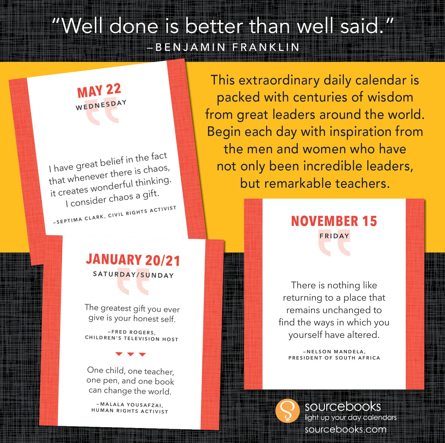 2024 Great Quotes from Great Leaders Boxed Calendar image number 1