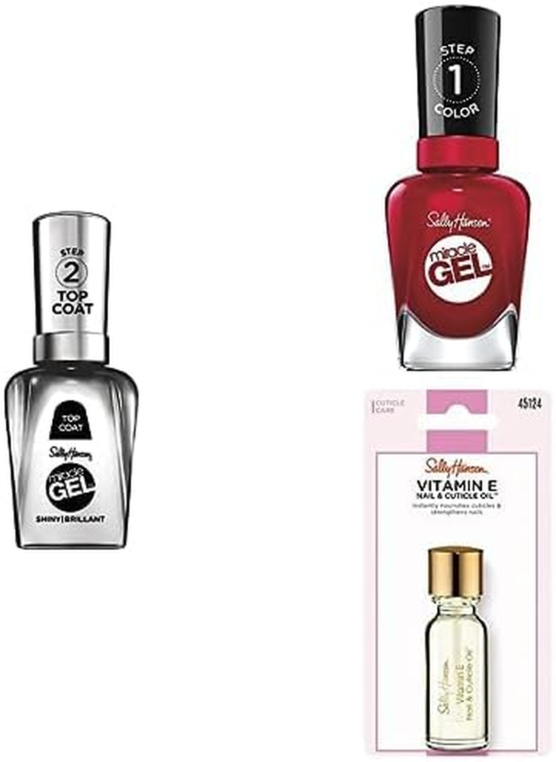 Sally Hansen Miracle Gel Red Colours & Top Coat Trio Set